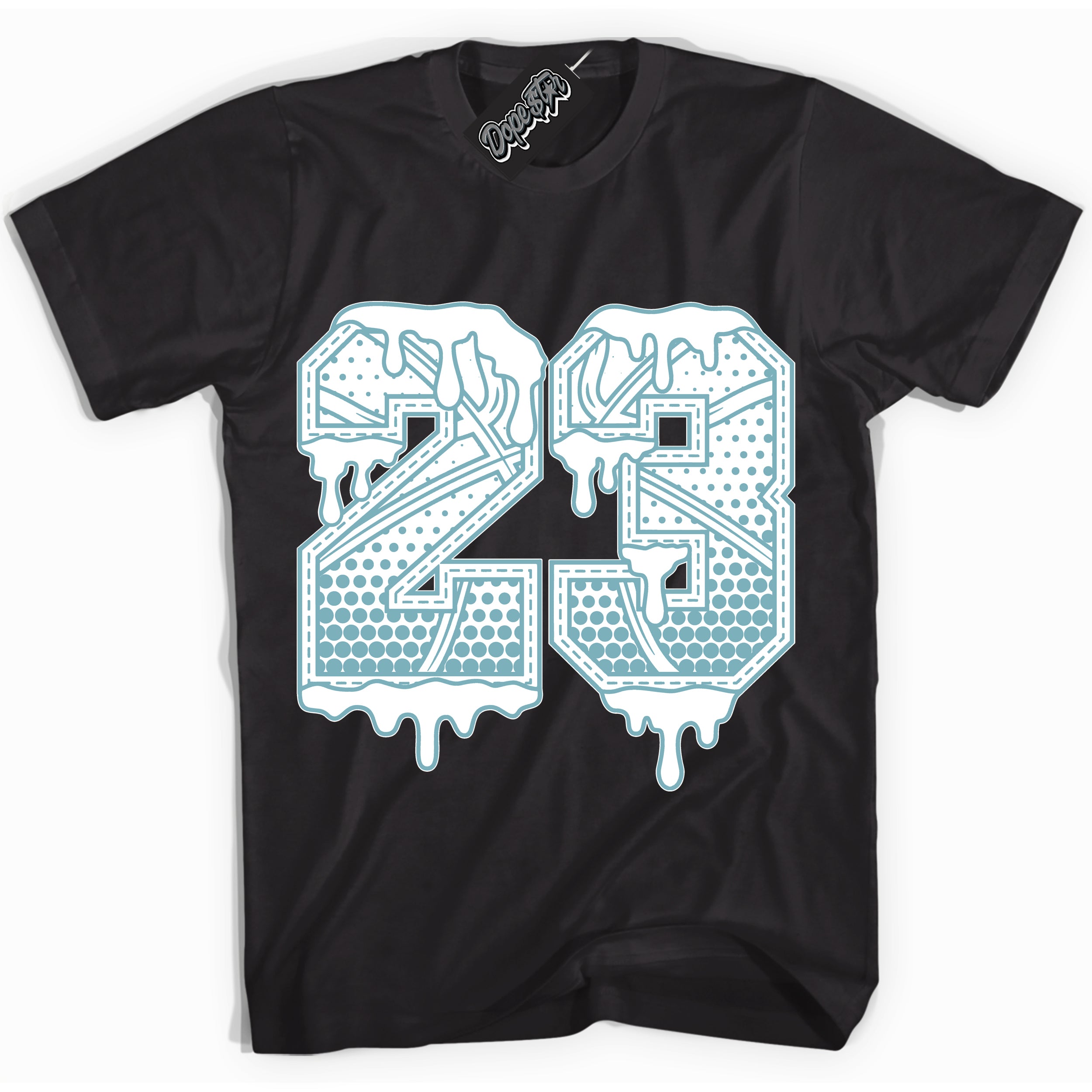 Cool Black Shirt with “23 Ball” design that perfectly matches Denim Turquoise Dunk.