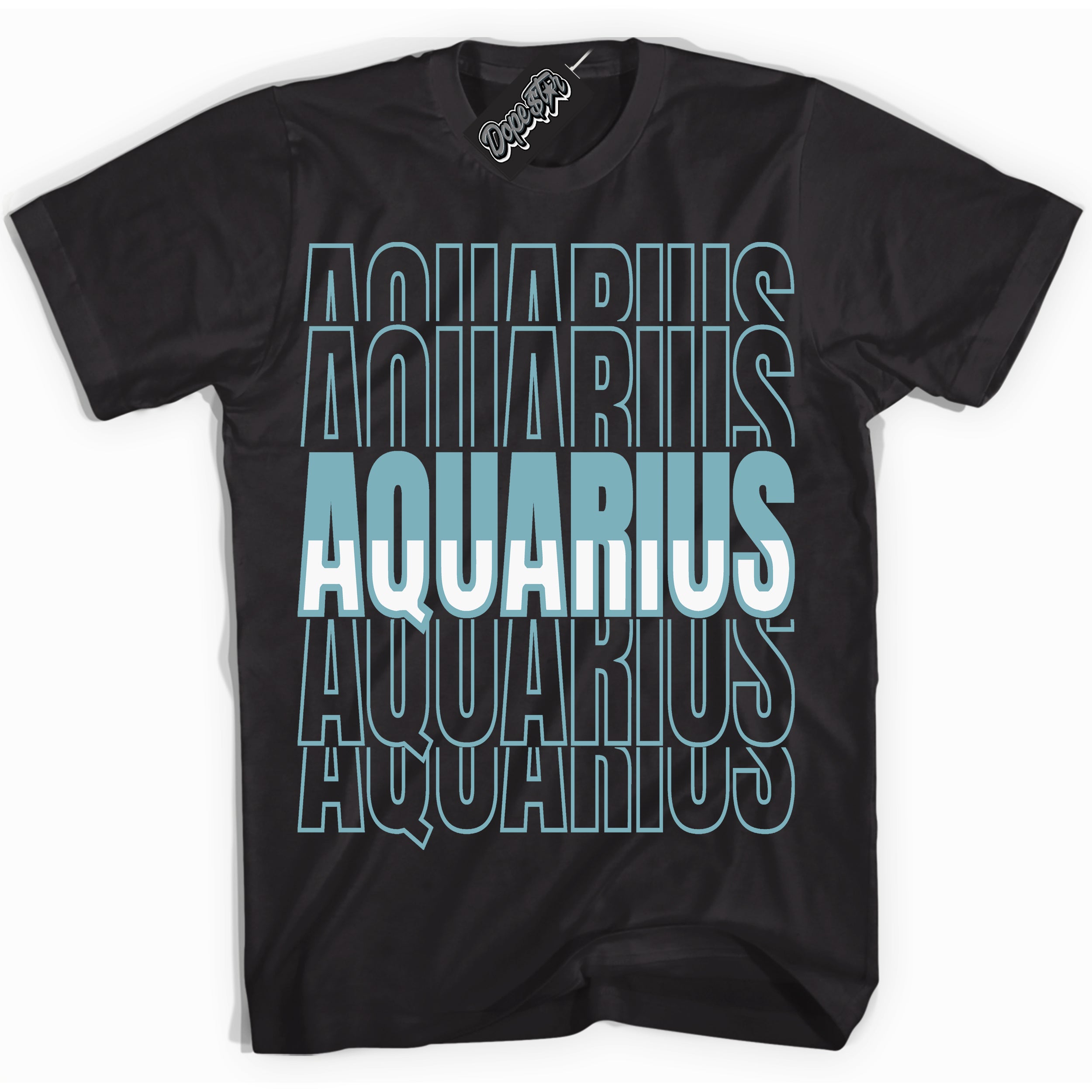 Cool Black Shirt with “Aquarius” design that perfectly matches Denim Turquoise Dunk.