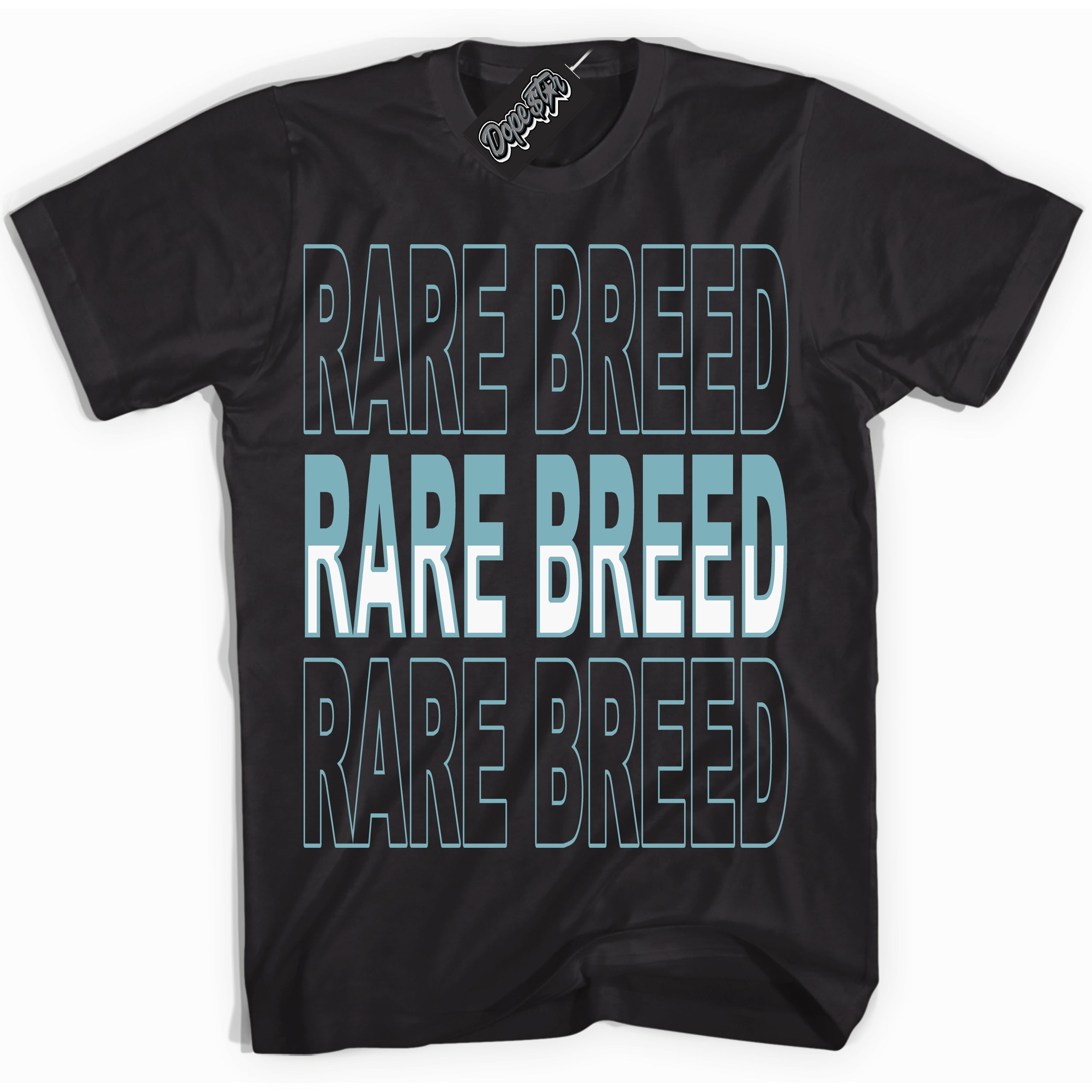 Cool Black Shirt with “Rare Breed” design that perfectly matches Denim Turquoise Dunk.