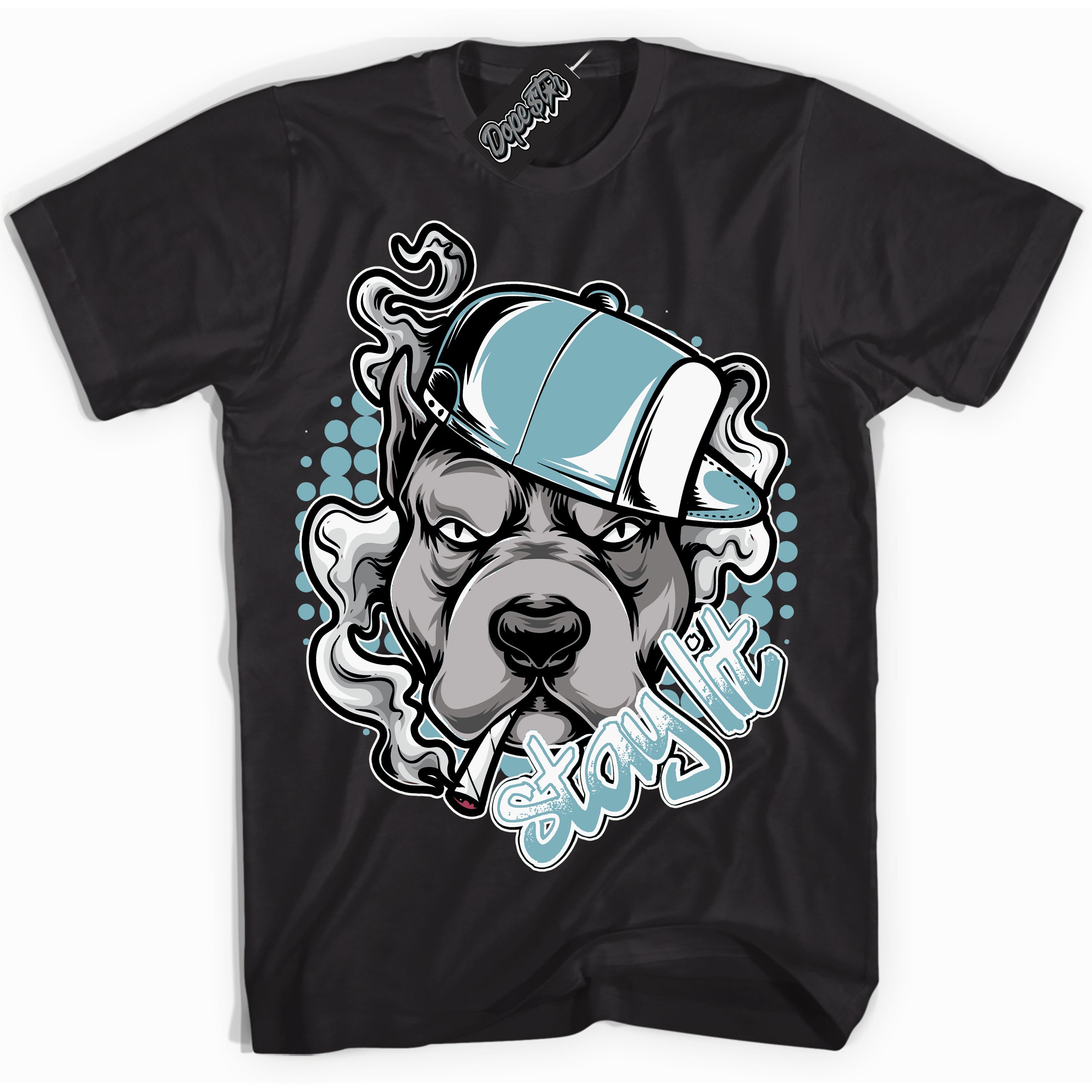 Cool Black Shirt with “Stay Lit” design that perfectly matches Denim Turquoise Dunk.