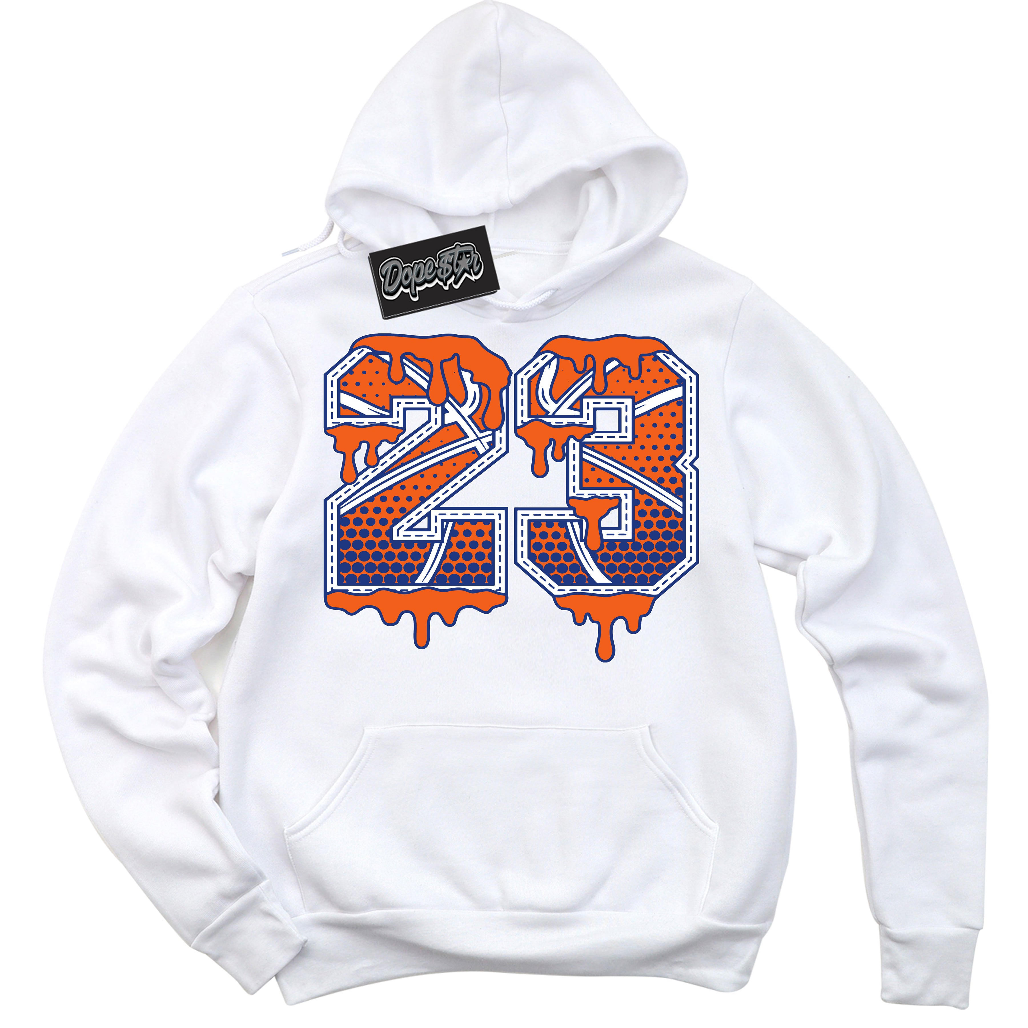 Cool White Hoodie with “ 23 Ball ”  design that Perfectly Matches Low Knicks.