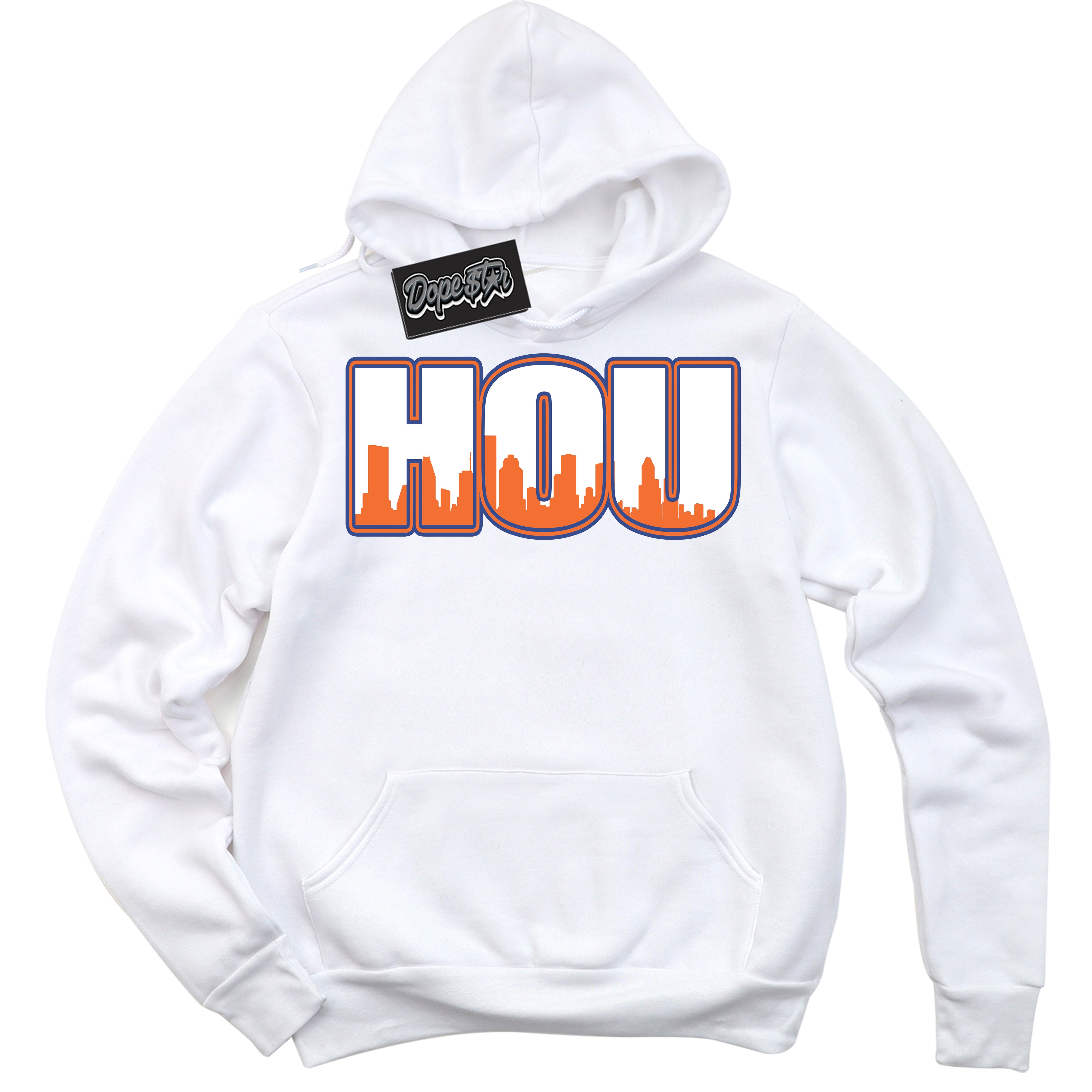 Cool White Hoodie with “ Houston ”  design that Perfectly Matches Low Knicks.