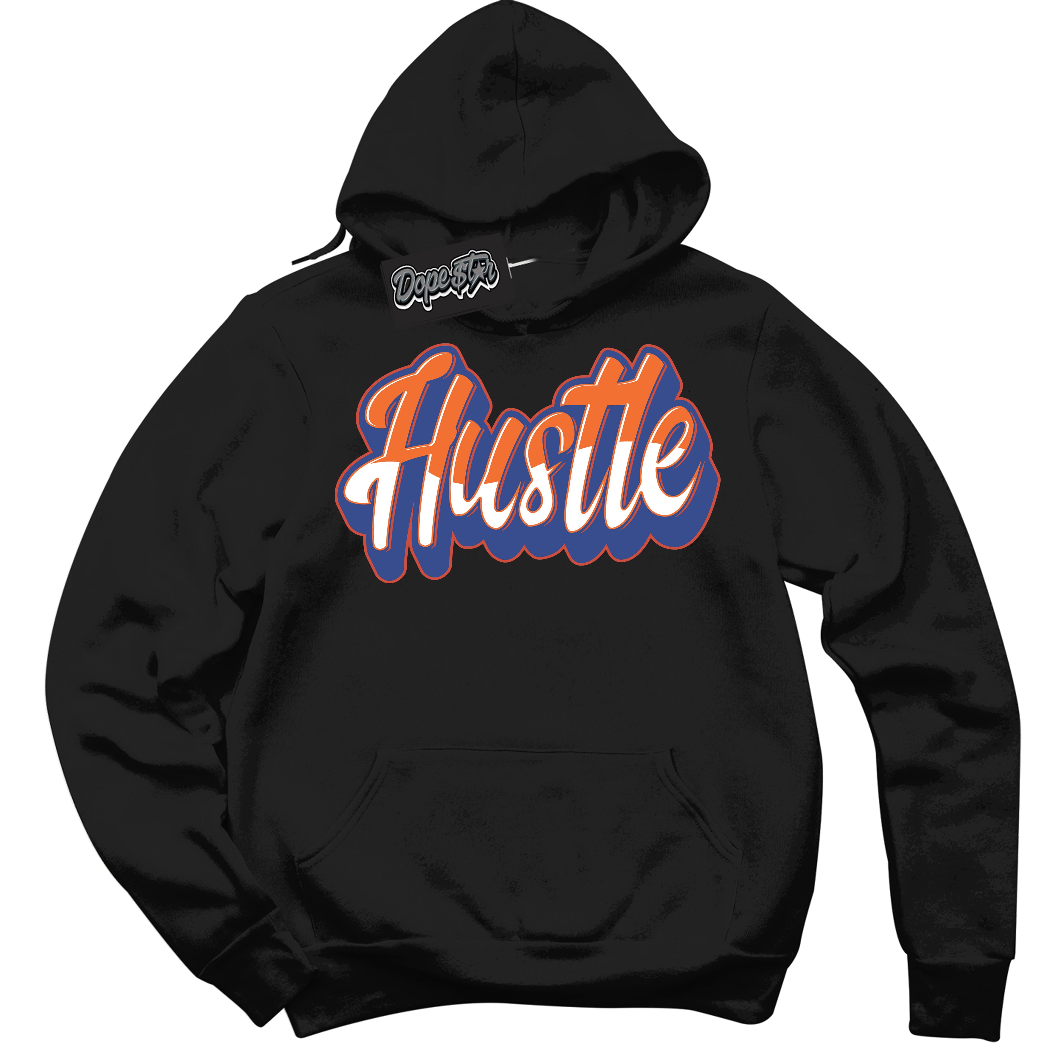 Cool Black Hoodie with “ Hustle ”  design that Perfectly Matches Low Knicks.