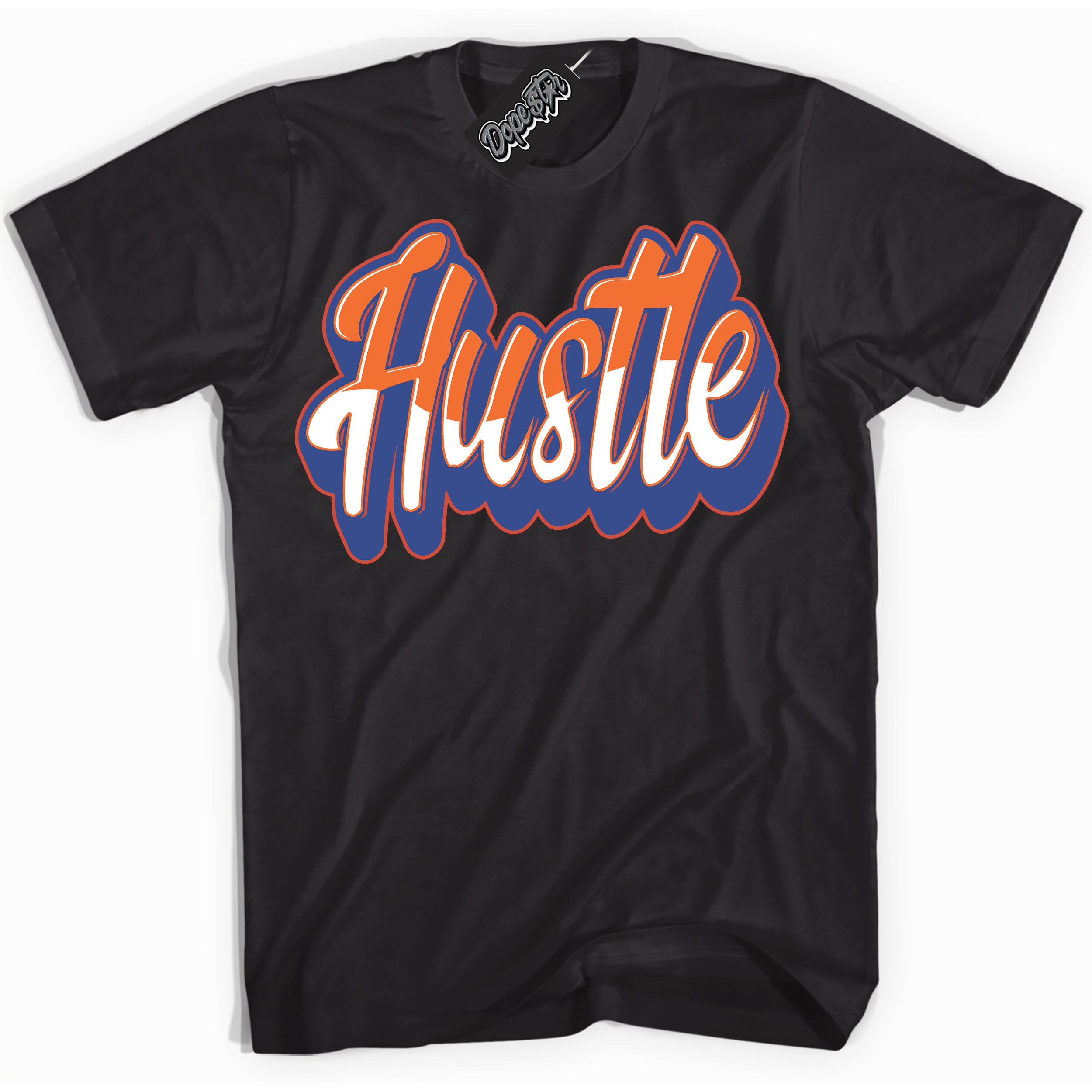 Cool Black Shirt with “ Hustle ” design that perfectly matches Low Knicks.