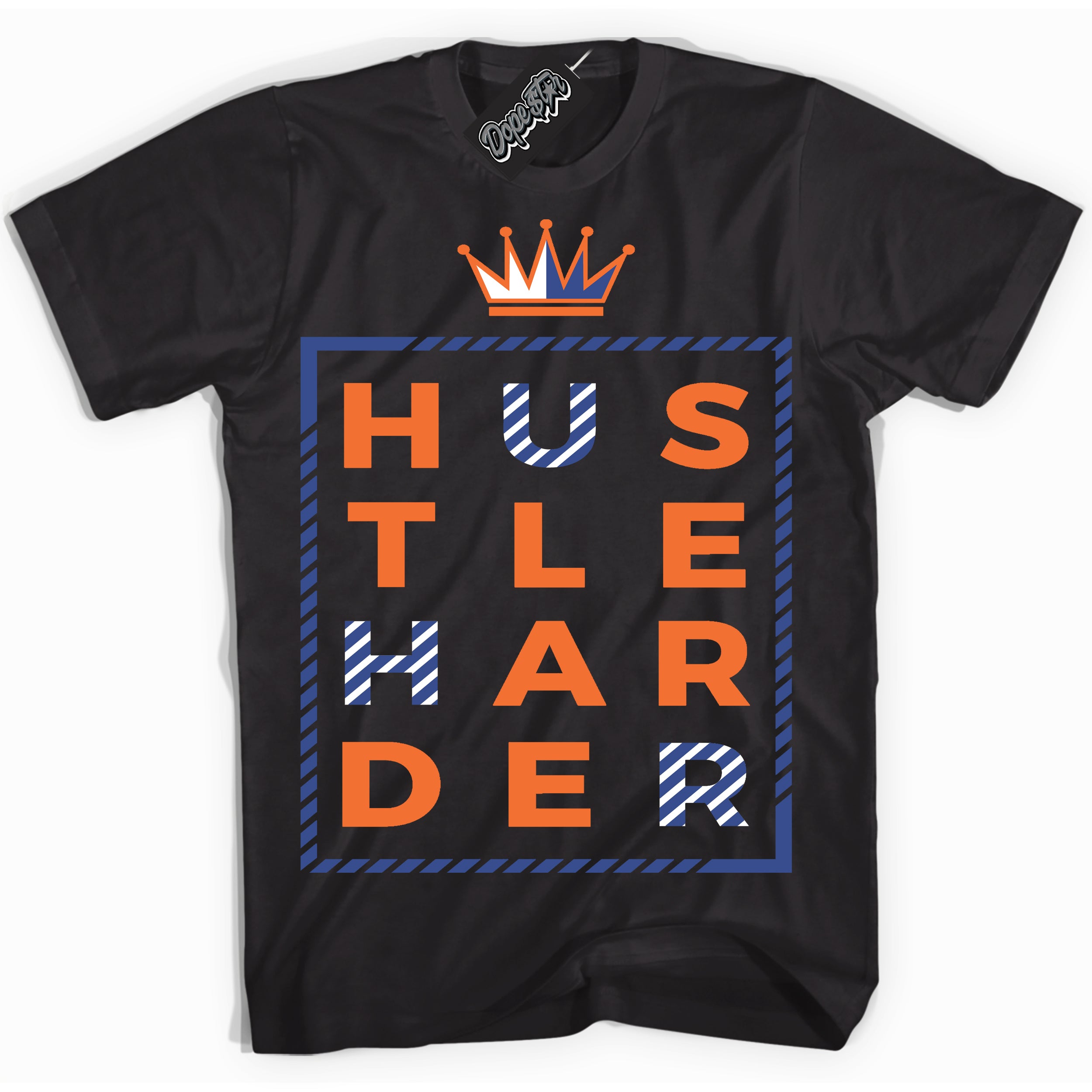 Cool White Shirt with “ Hustle Harder ” design that perfectly matches Low Knicks.