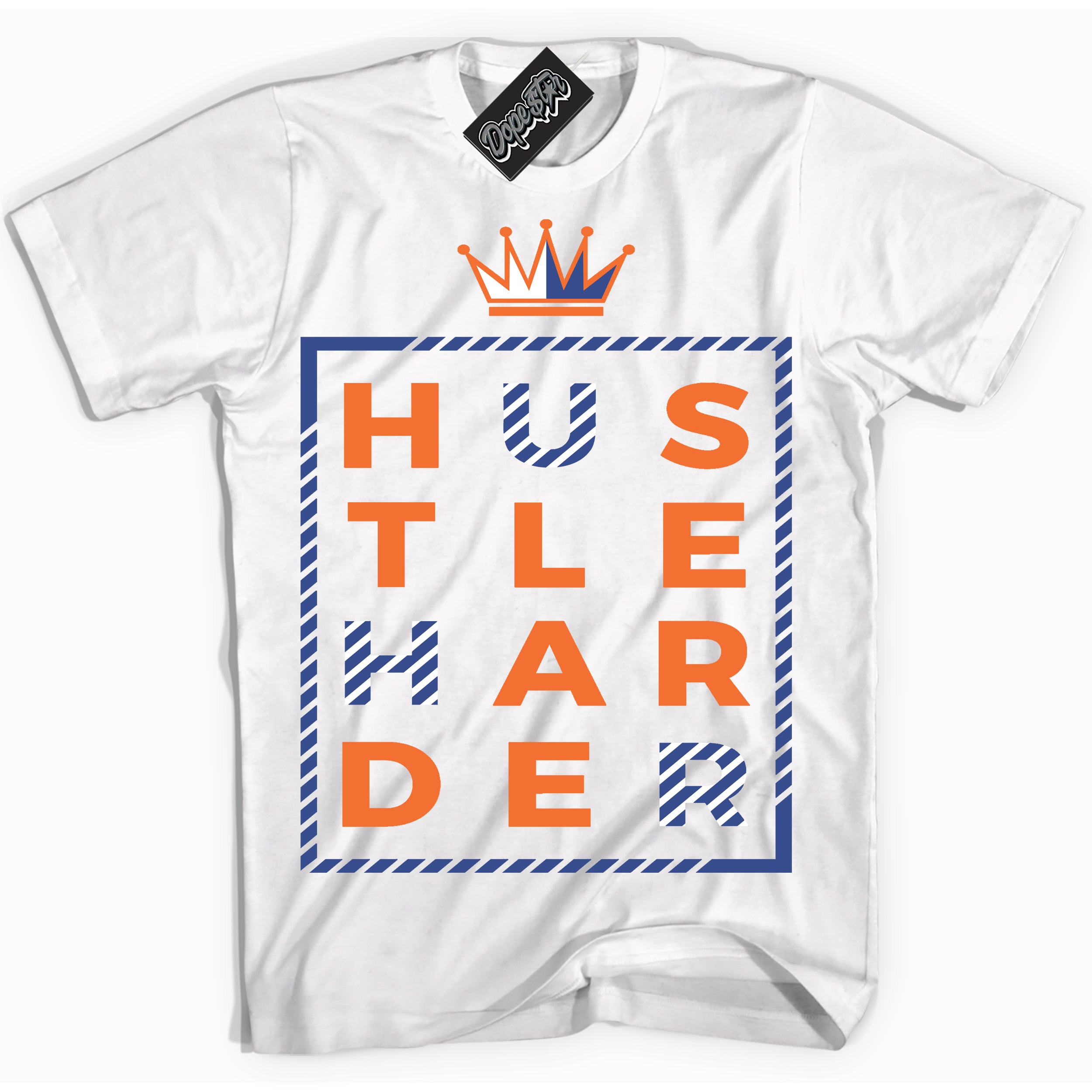 Cool Black Shirt with “ Hustle Harder ” design that perfectly matches Low Knicks.