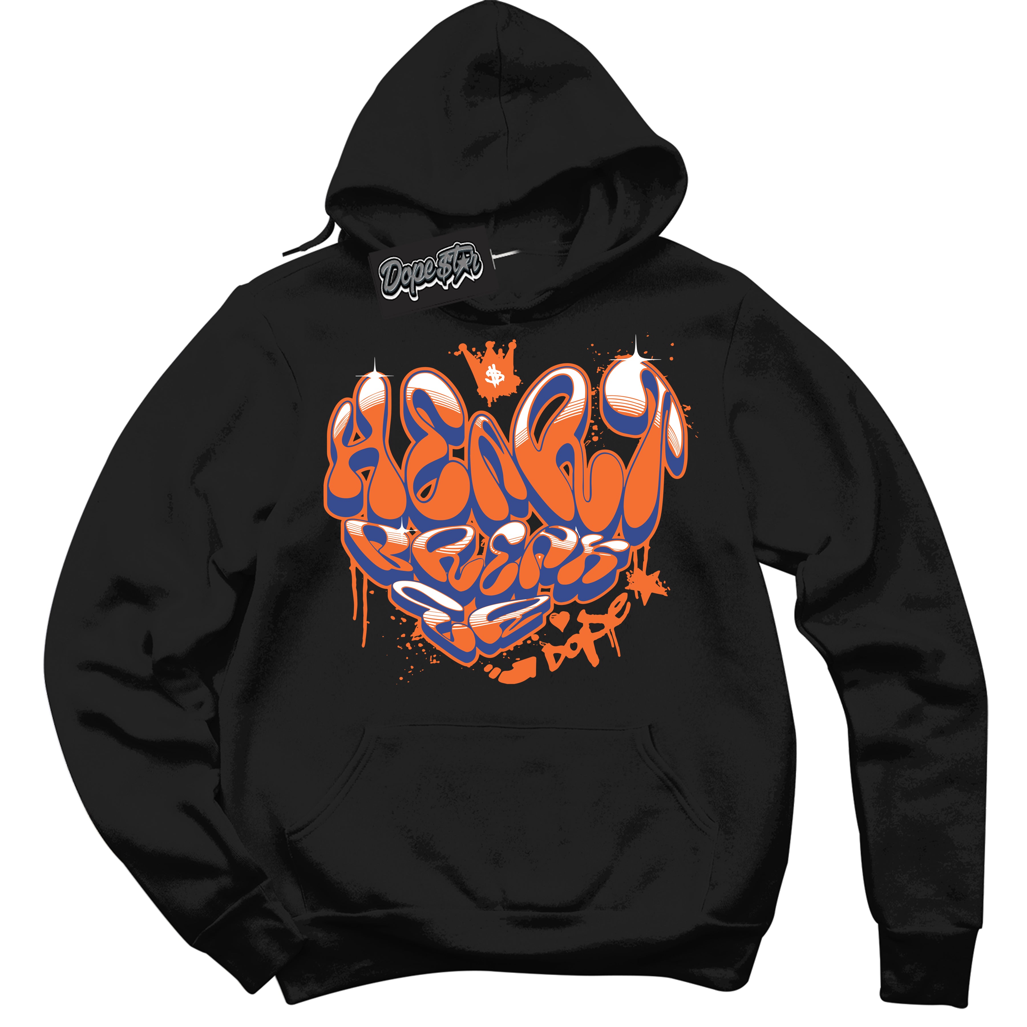 Cool Black Hoodie with “ Heartbreaker Graffiti ”  design that Perfectly Matches Low Knicks.
