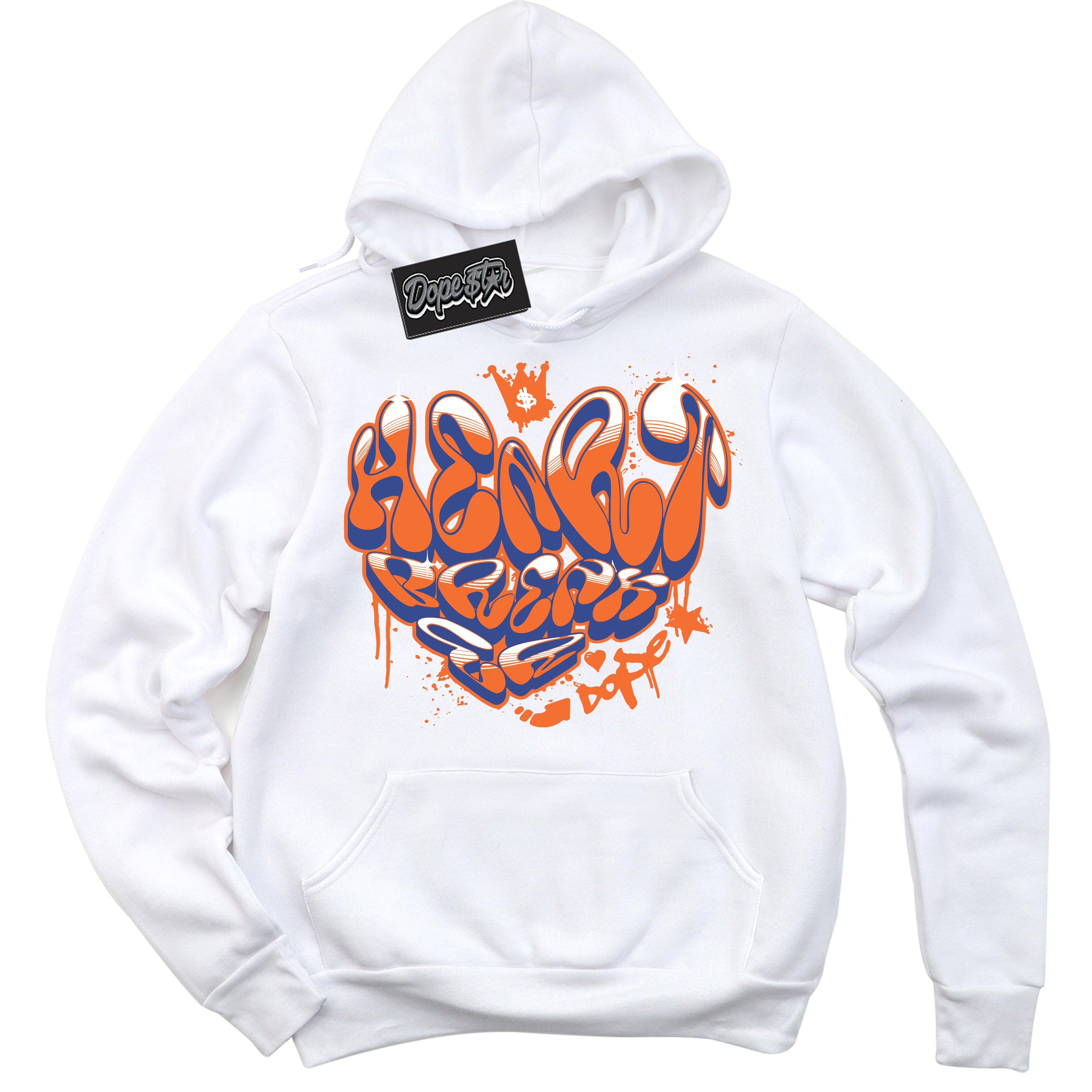 Cool White Hoodie with “ Heartbreaker Graffiti ”  design that Perfectly Matches Low Knicks.
