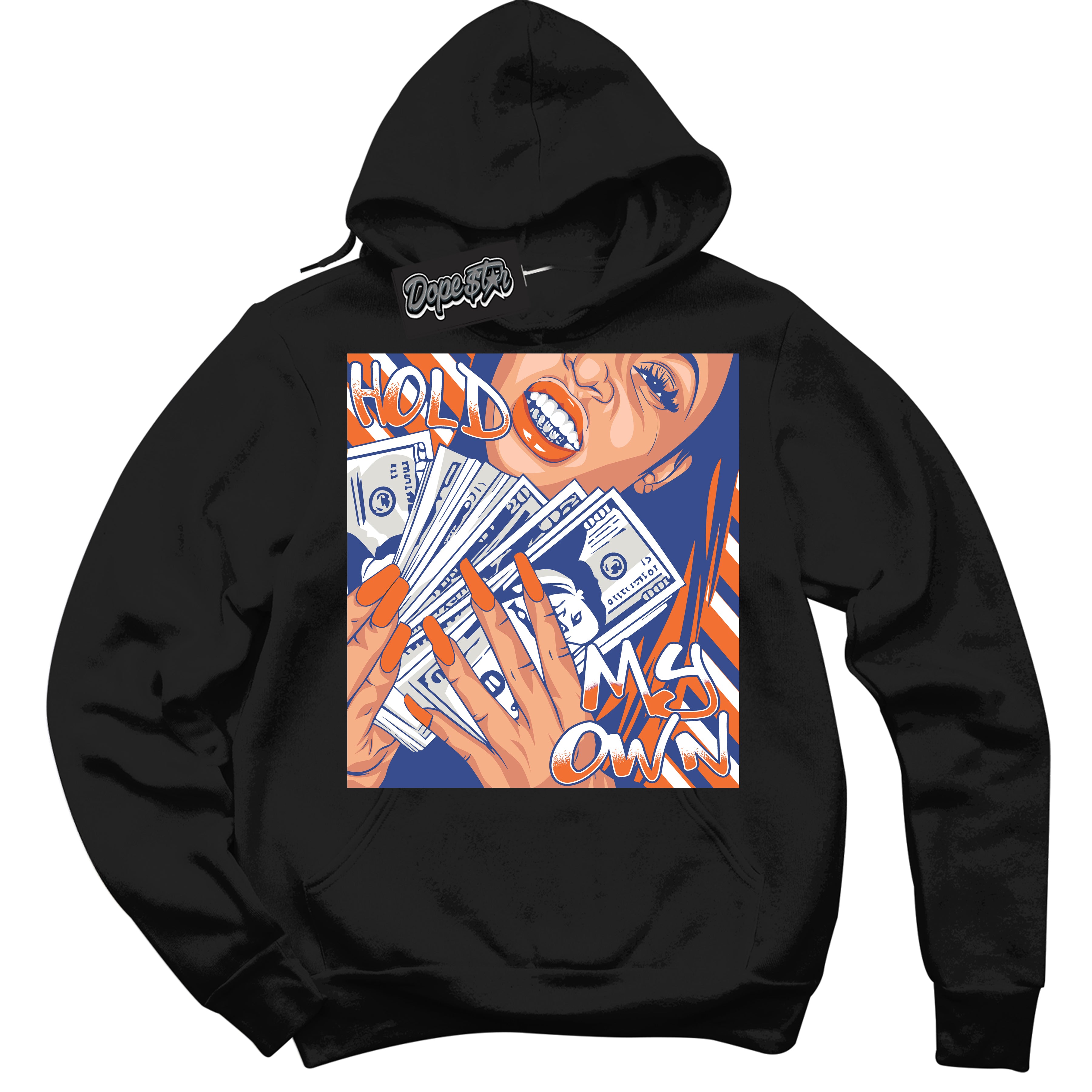 Cool Black Hoodie with “ Hold My Own ”  design that Perfectly Matches Low Knicks.
