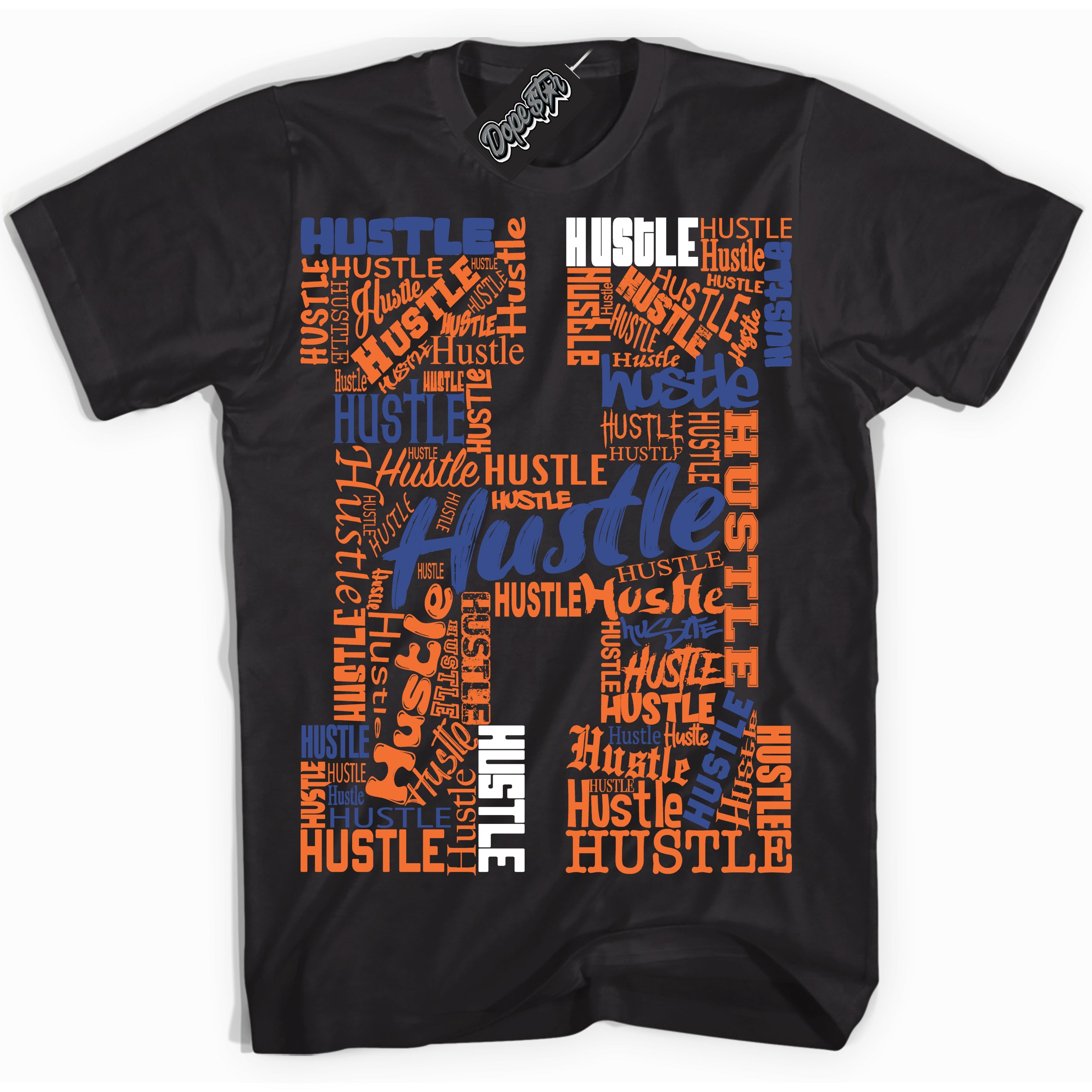 Cool Black Shirt with “ Hustle H ” design that perfectly matches Low Knicks.
