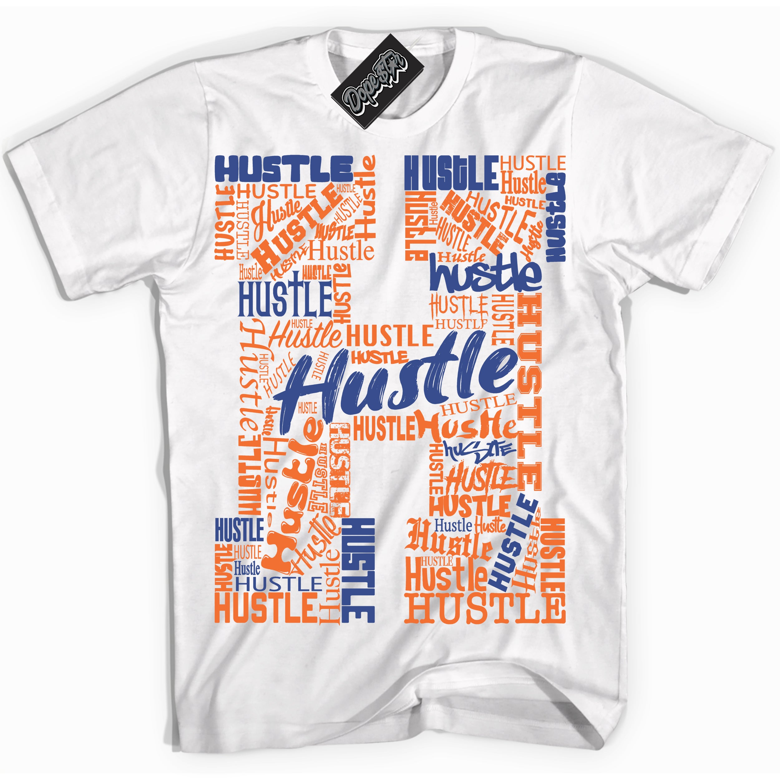 Cool White Shirt with “ Hustle H ” design that perfectly matches Low Knicks.
