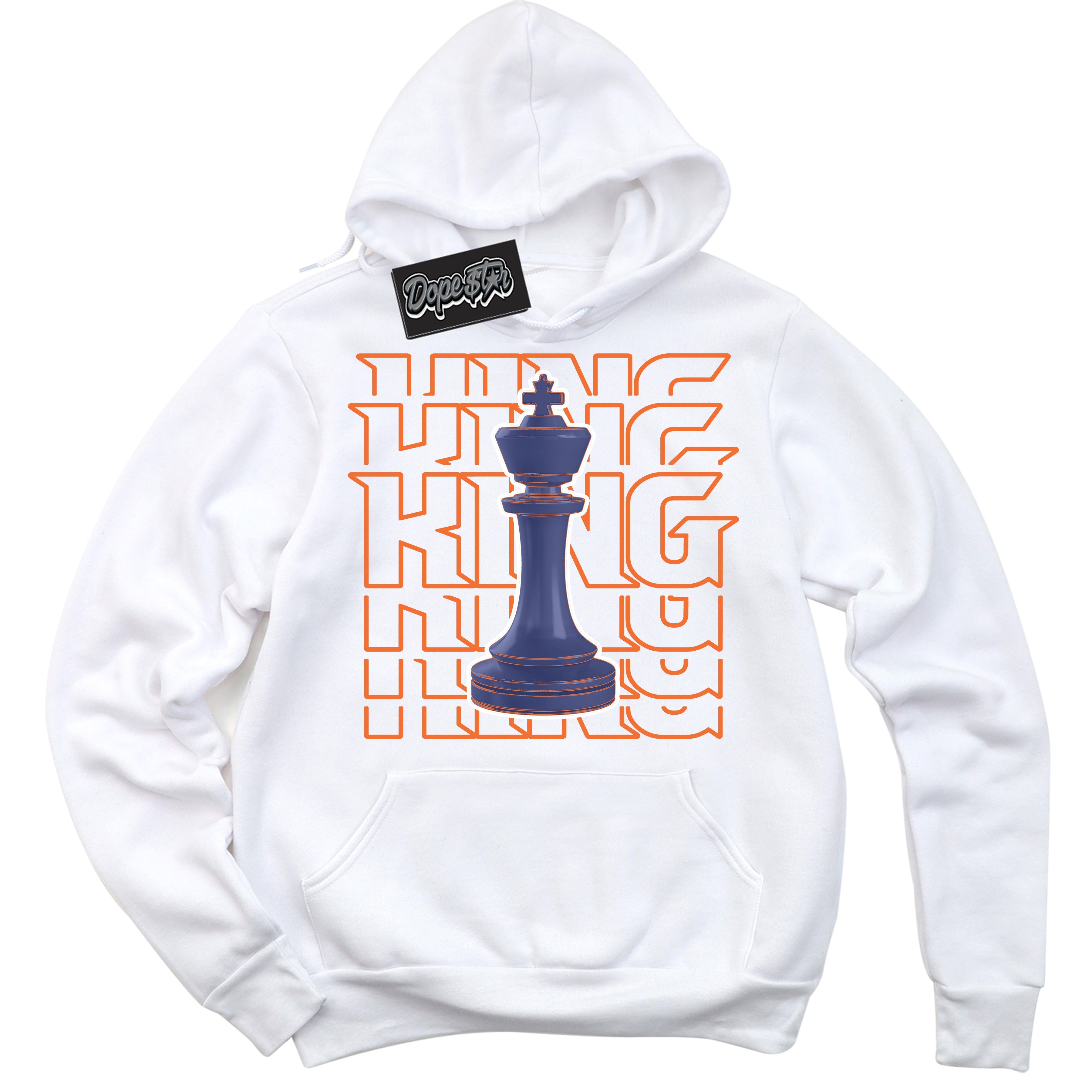 Cool White Hoodie with “ King Chess ”  design that Perfectly Matches Low Knicks.
