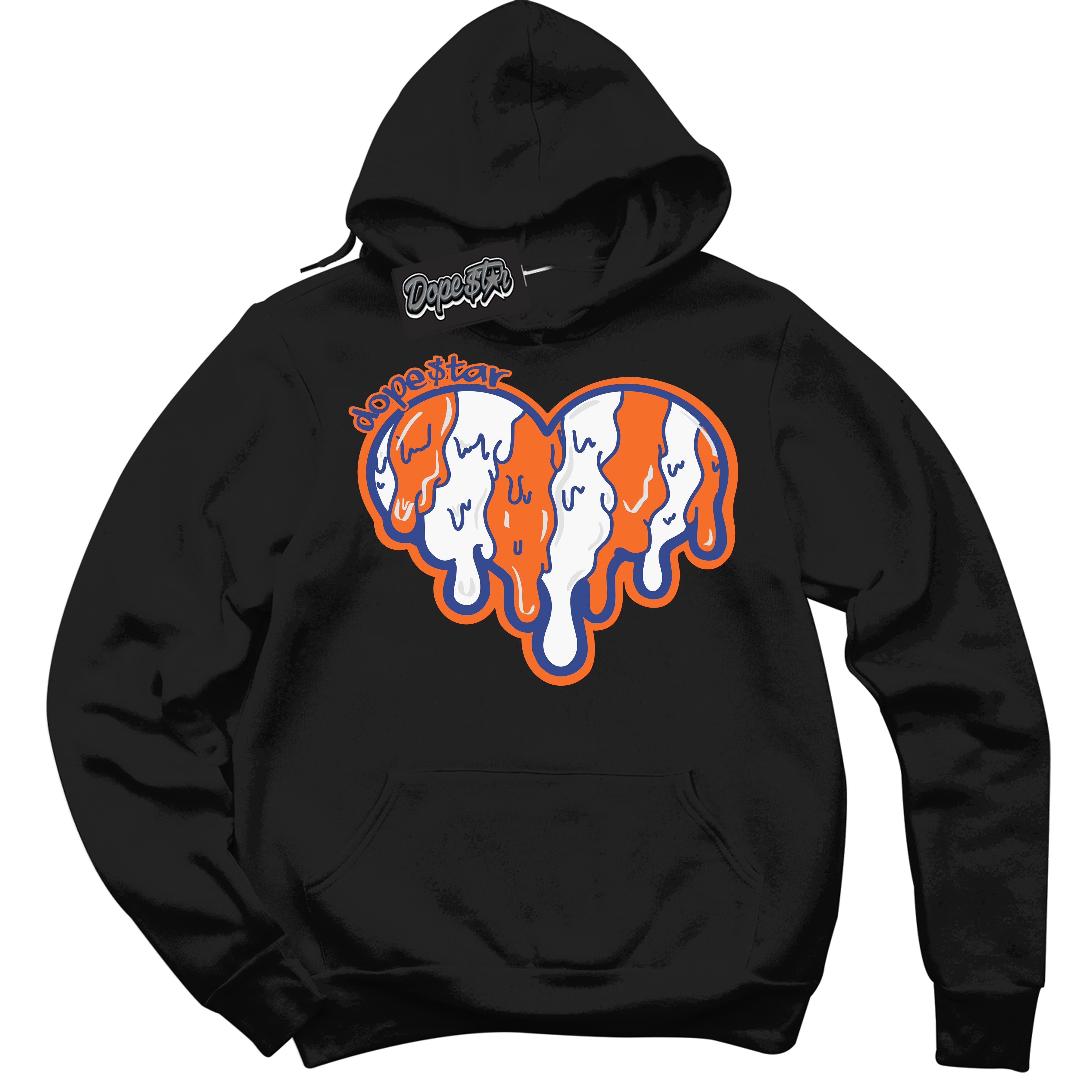 Cool Black Hoodie with “ Melting Heart ”  design that Perfectly Matches Low Knicks.