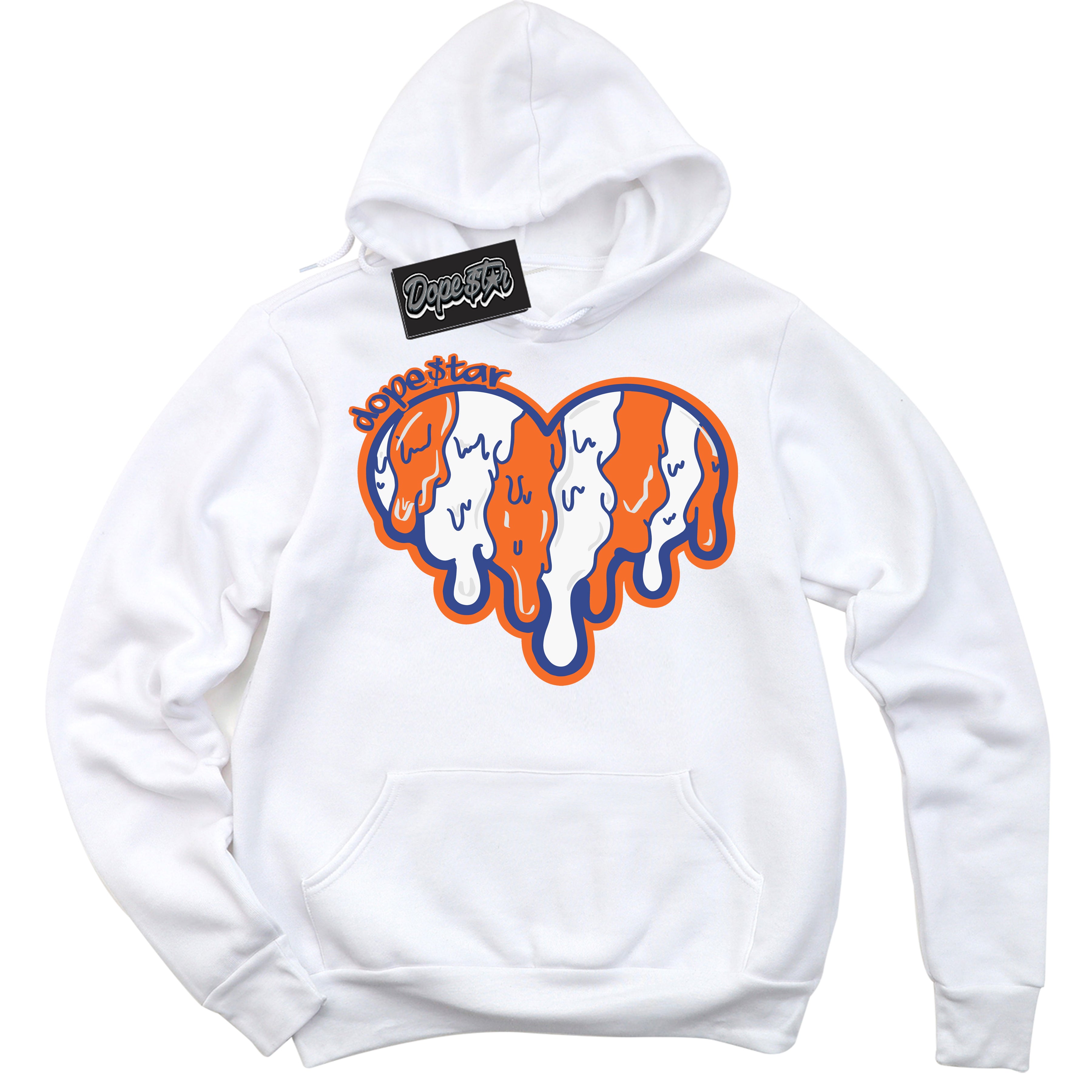 Cool White Hoodie with “ Melting Heart ”  design that Perfectly Matches Low Knicks.