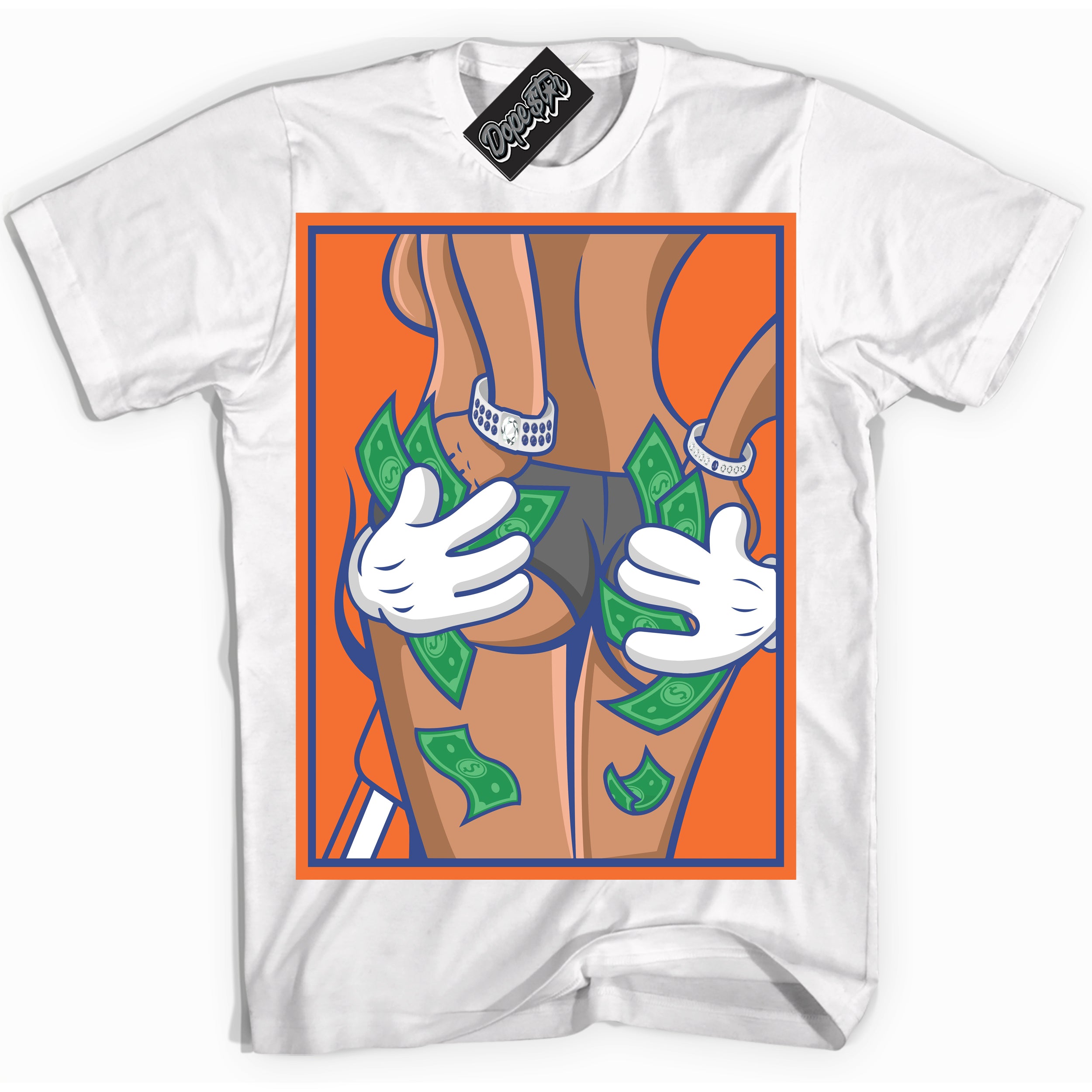 Cool White Shirt with “ Money Hands ” design that perfectly matches Low Knicks.