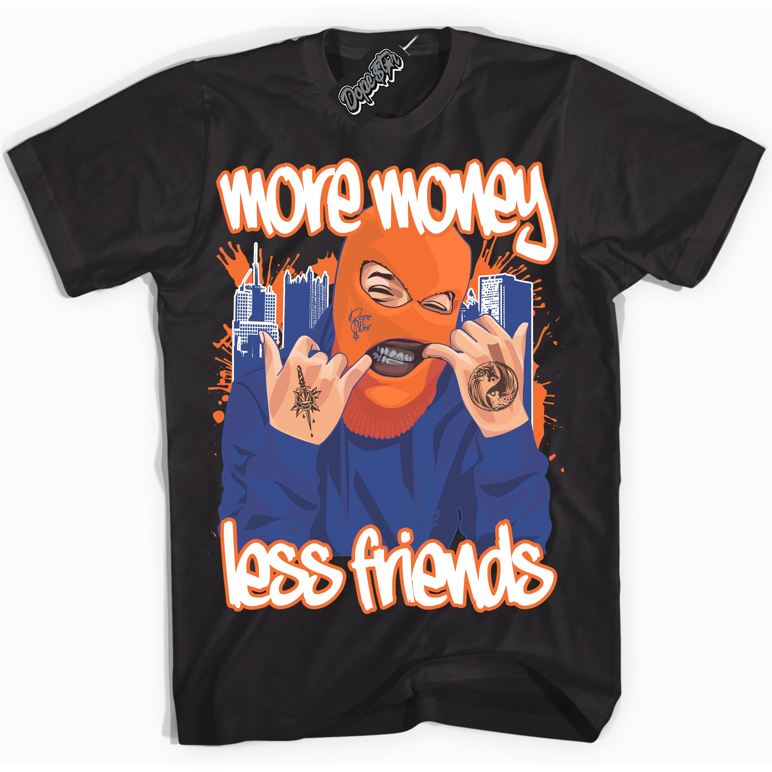 Cool Black Shirt with “ More Money Less Friends ” design that perfectly matches Low Knicks.
