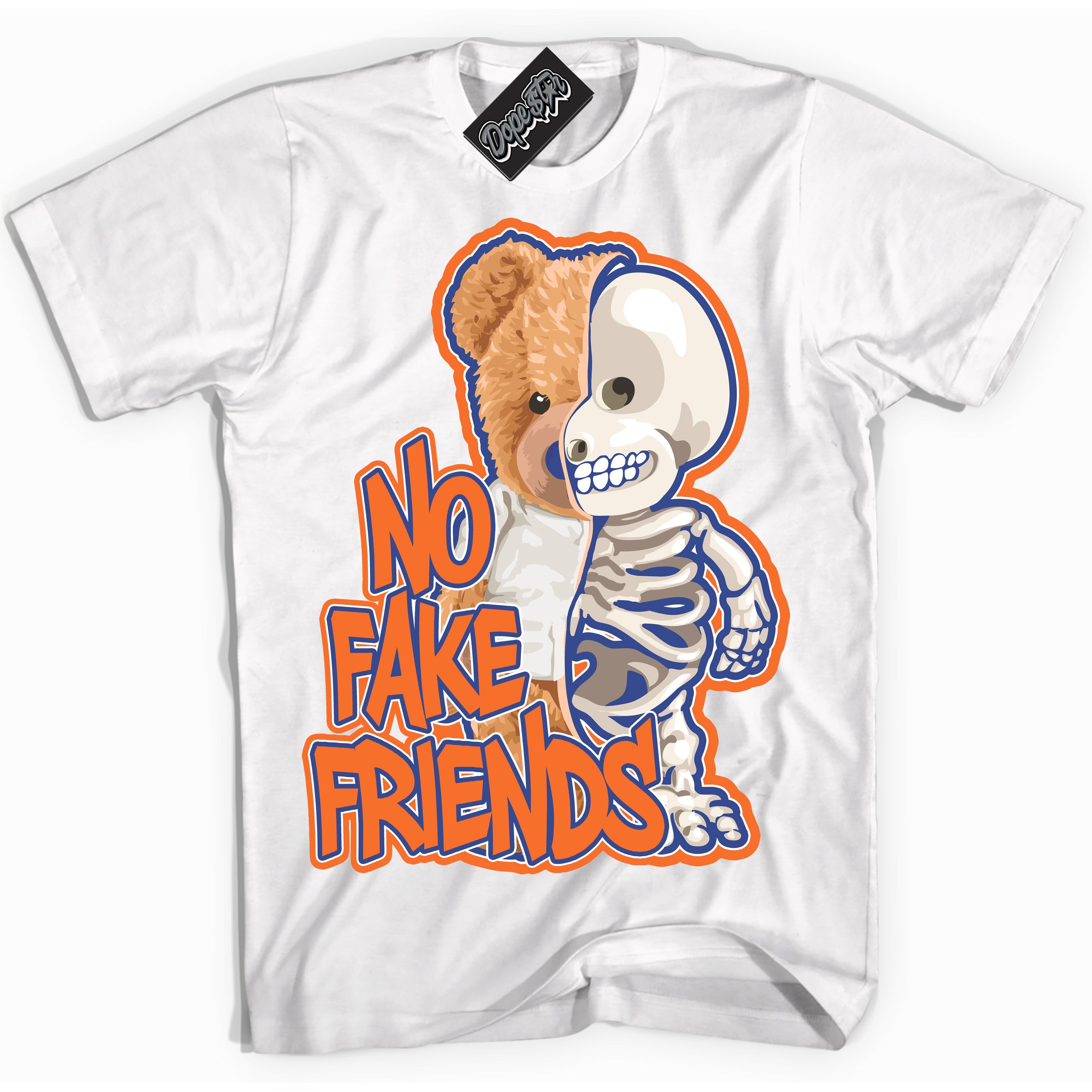 Cool White Shirt with “ No Fake Friends ” design that perfectly matches Low Knicks.
