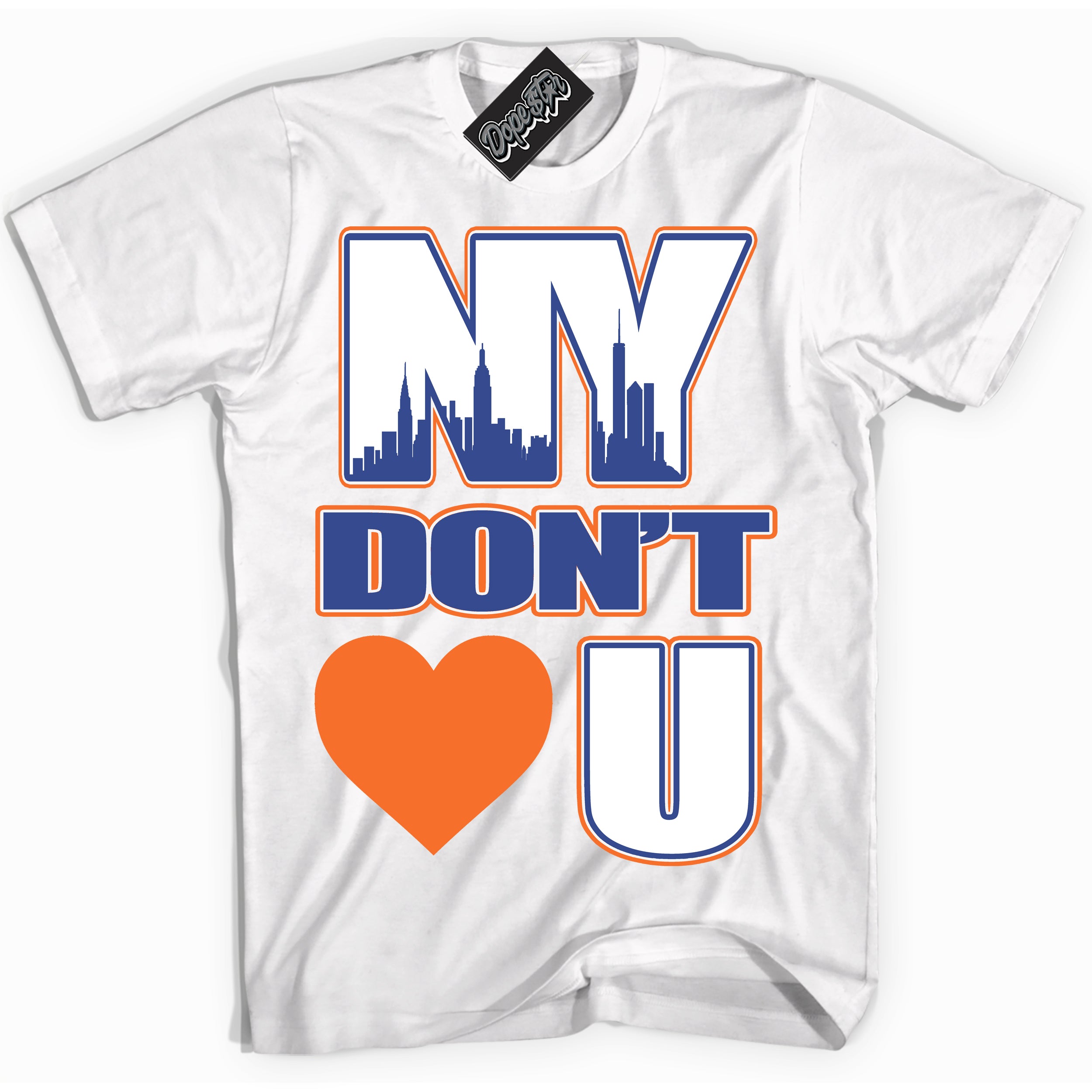 Cool White Shirt with “ NY Don't Love You ” design that perfectly matches Low Knicks.