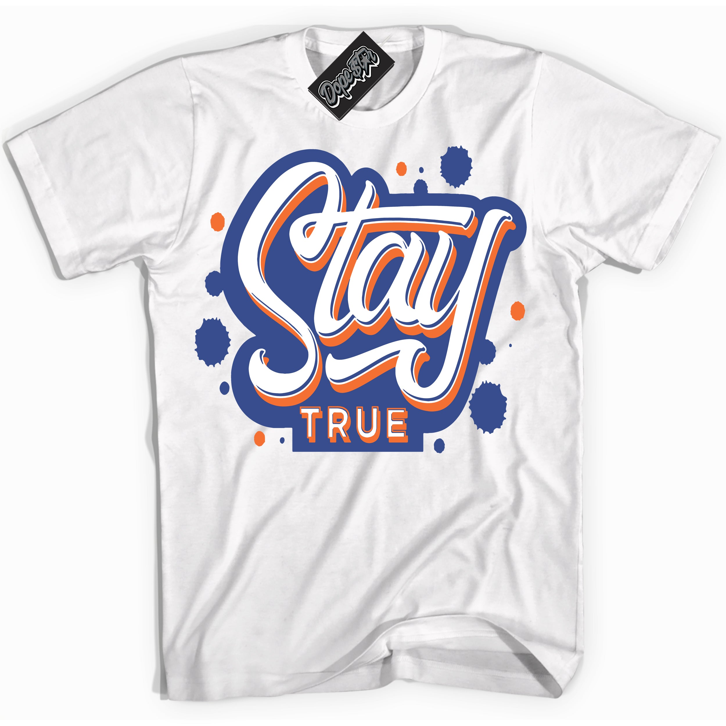 Cool White Shirt with “ Stay True ” design that perfectly matches Low Knicks.
