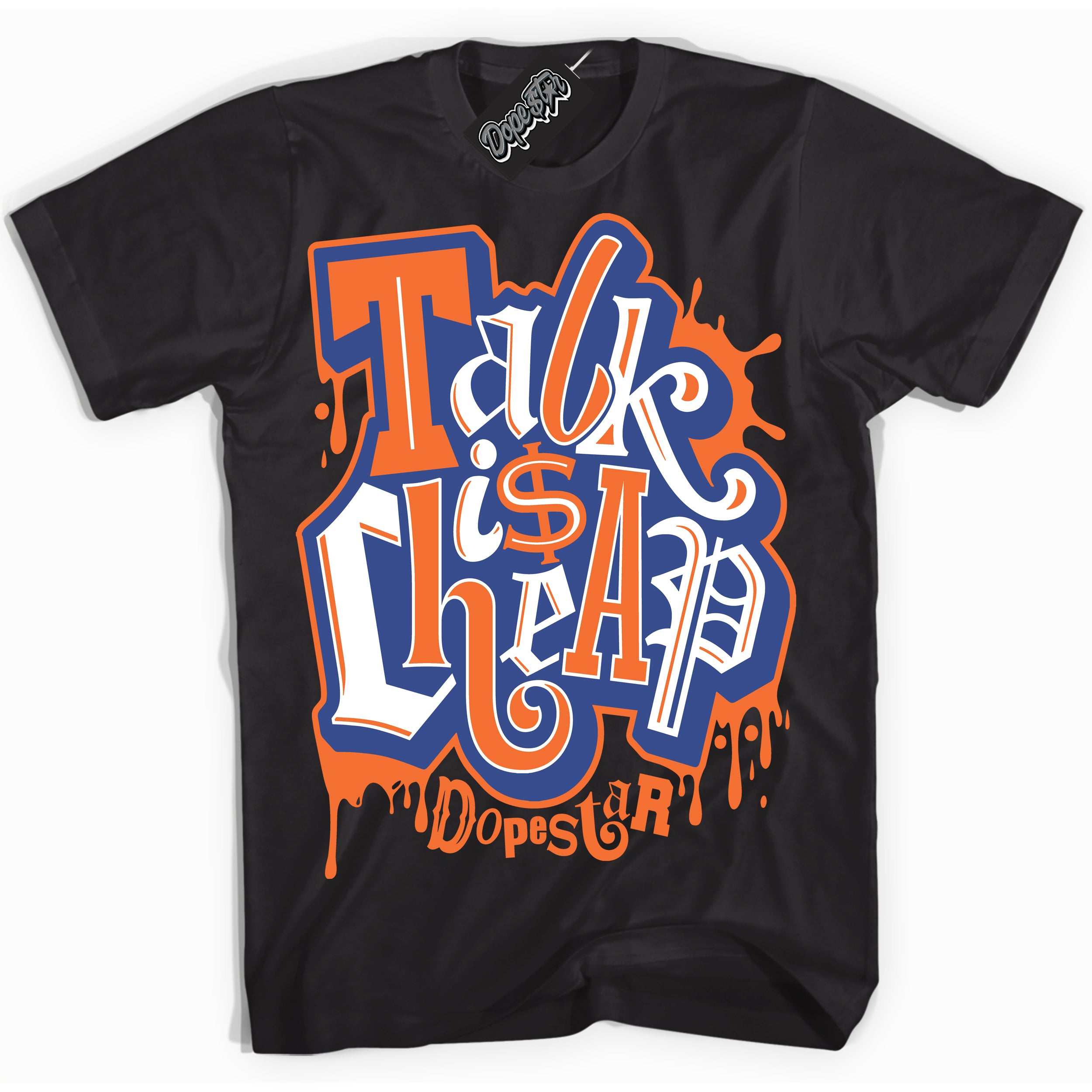 Cool Black Shirt with “ Talk Is Cheap ” design that perfectly matches Low Knicks.