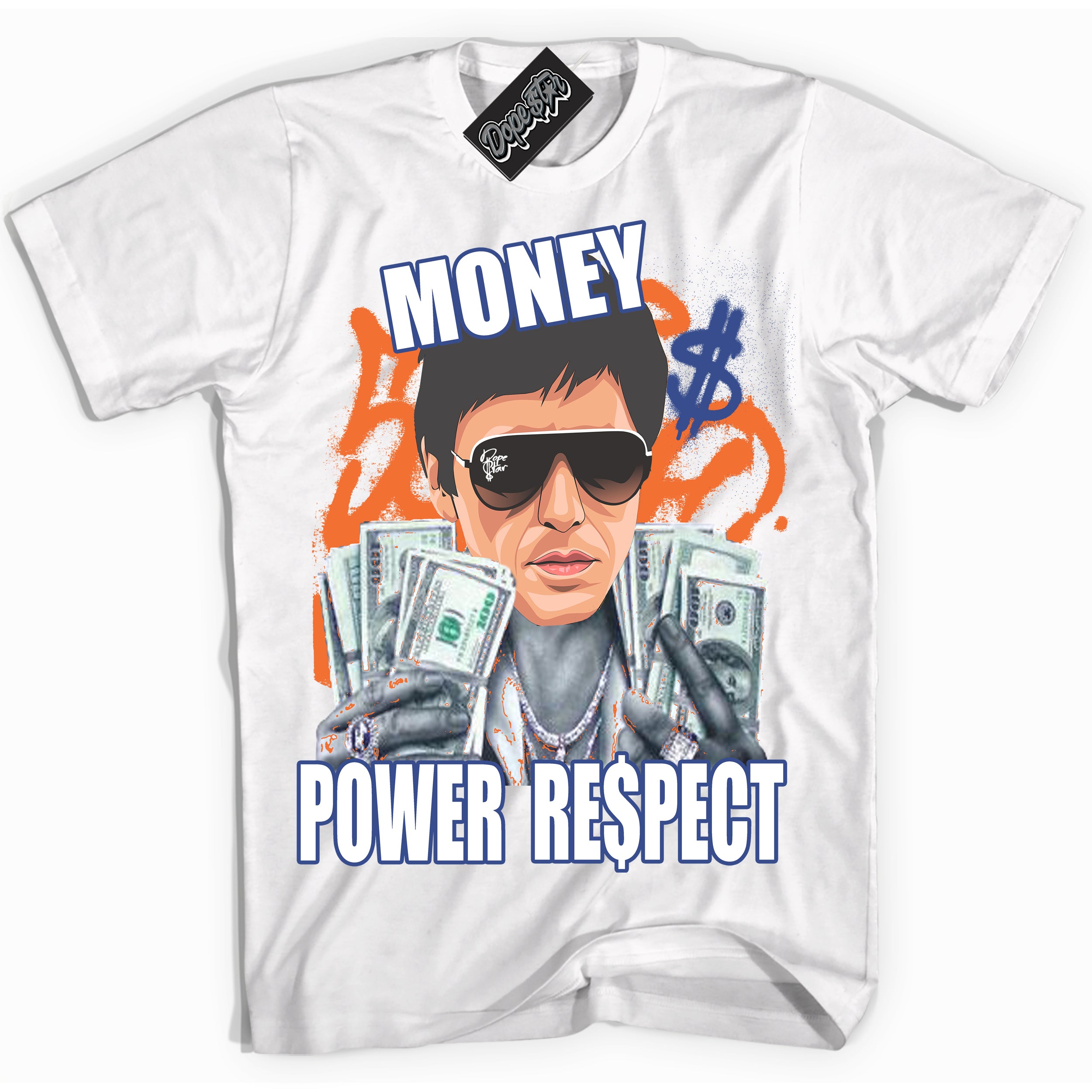 Cool White Shirt with “ Tony Montana ” design that perfectly matches Low Knicks.
