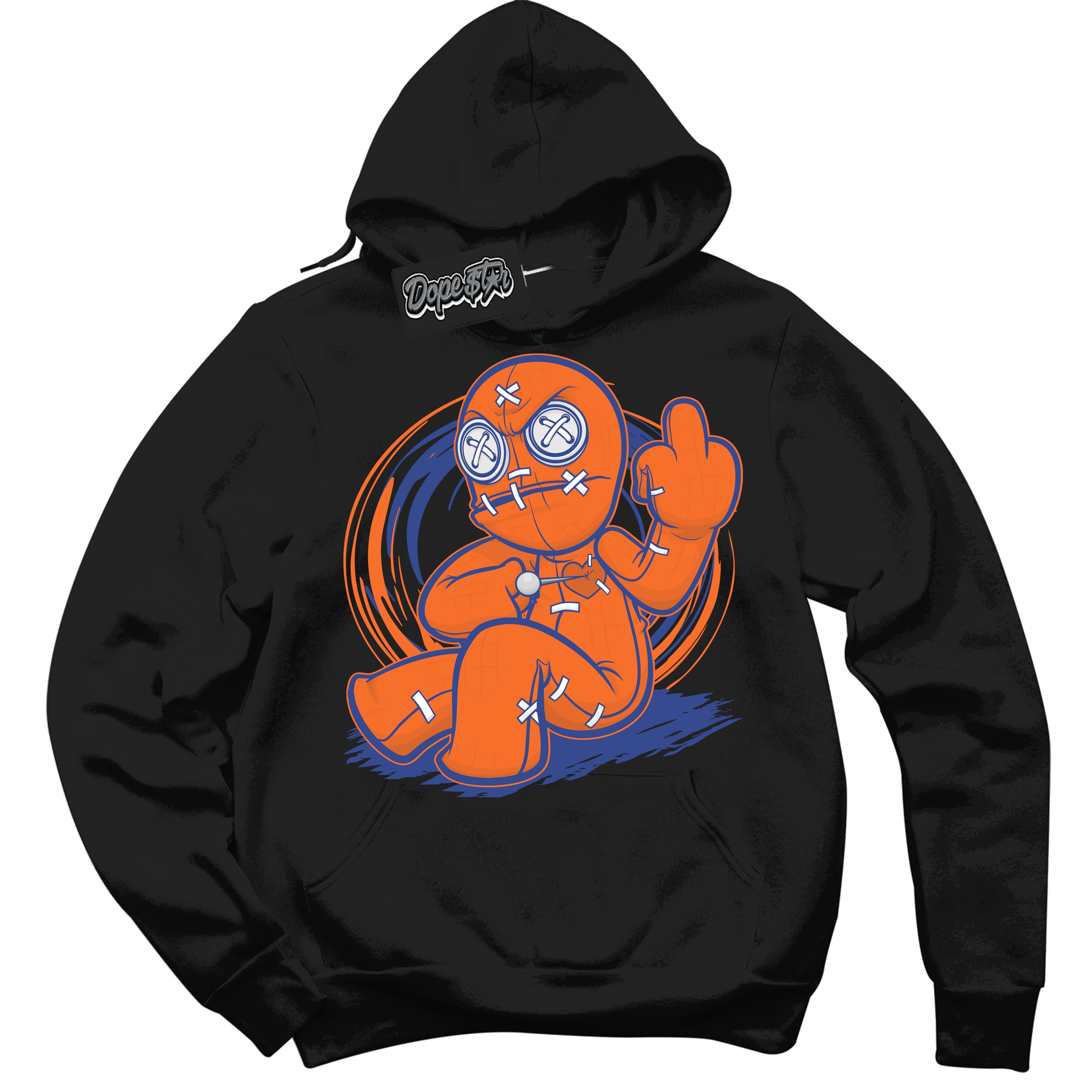 Cool Black Hoodie with “ Voodoo Doll ”  design that Perfectly Matches Low Knicks.