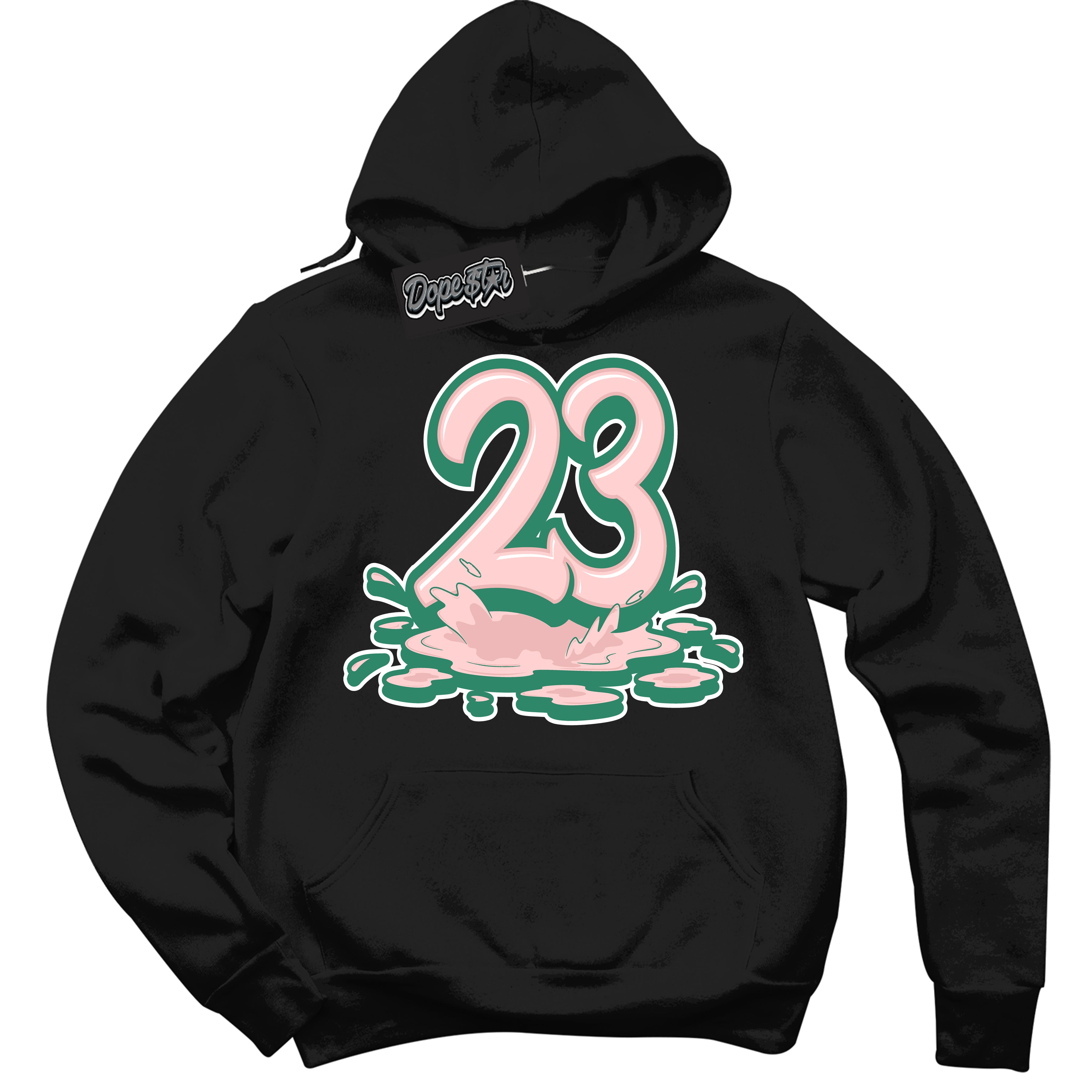 Cool Black Hoodie with “ 23 Melting ”  design that Perfectly Matches Malachite Dunks.