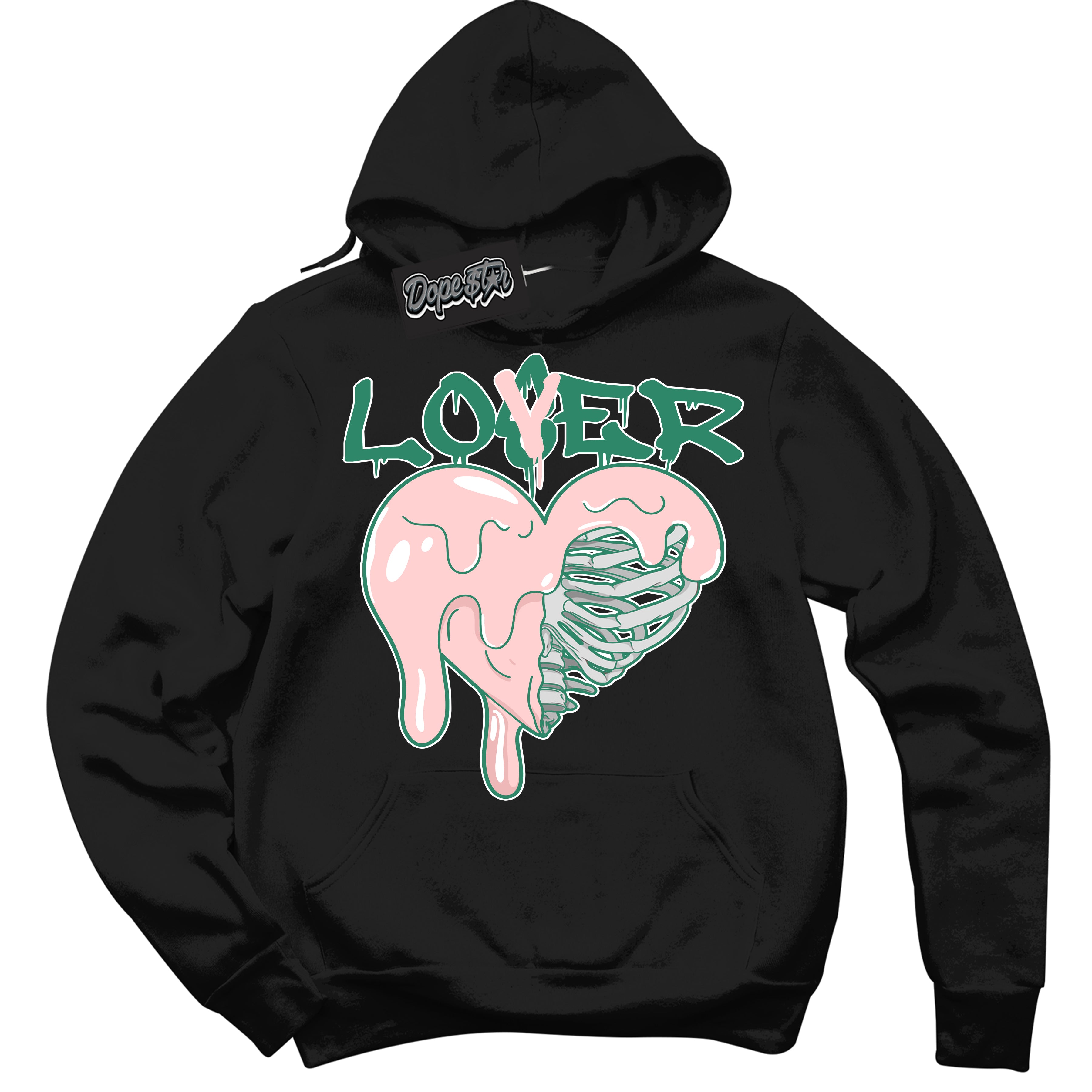 Cool Black Hoodie with “ Lover Loser ”  design that Perfectly Matches Malachite Dunks.