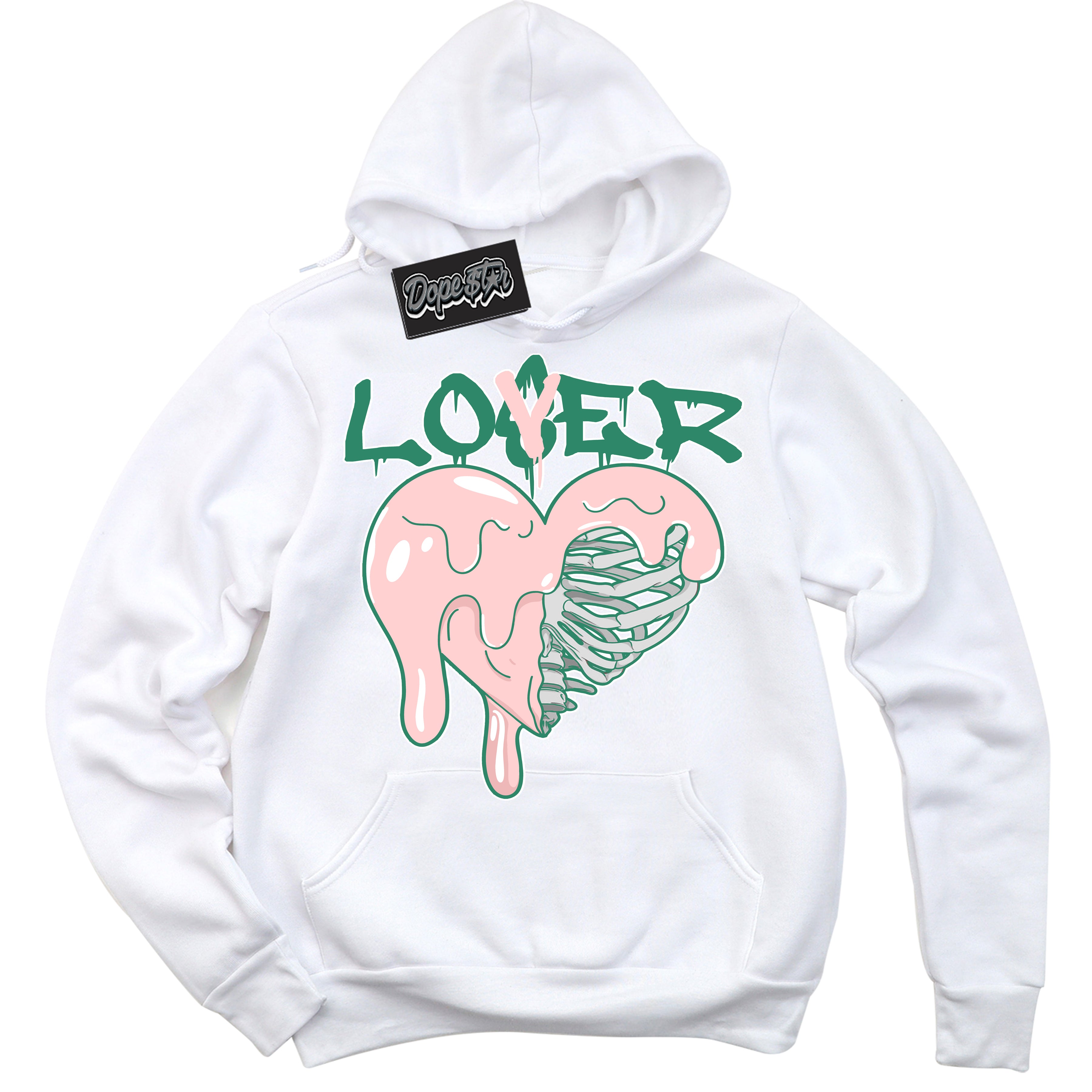 Cool White Hoodie with “ Lover Loser ”  design that Perfectly Matches Malachite Dunks.