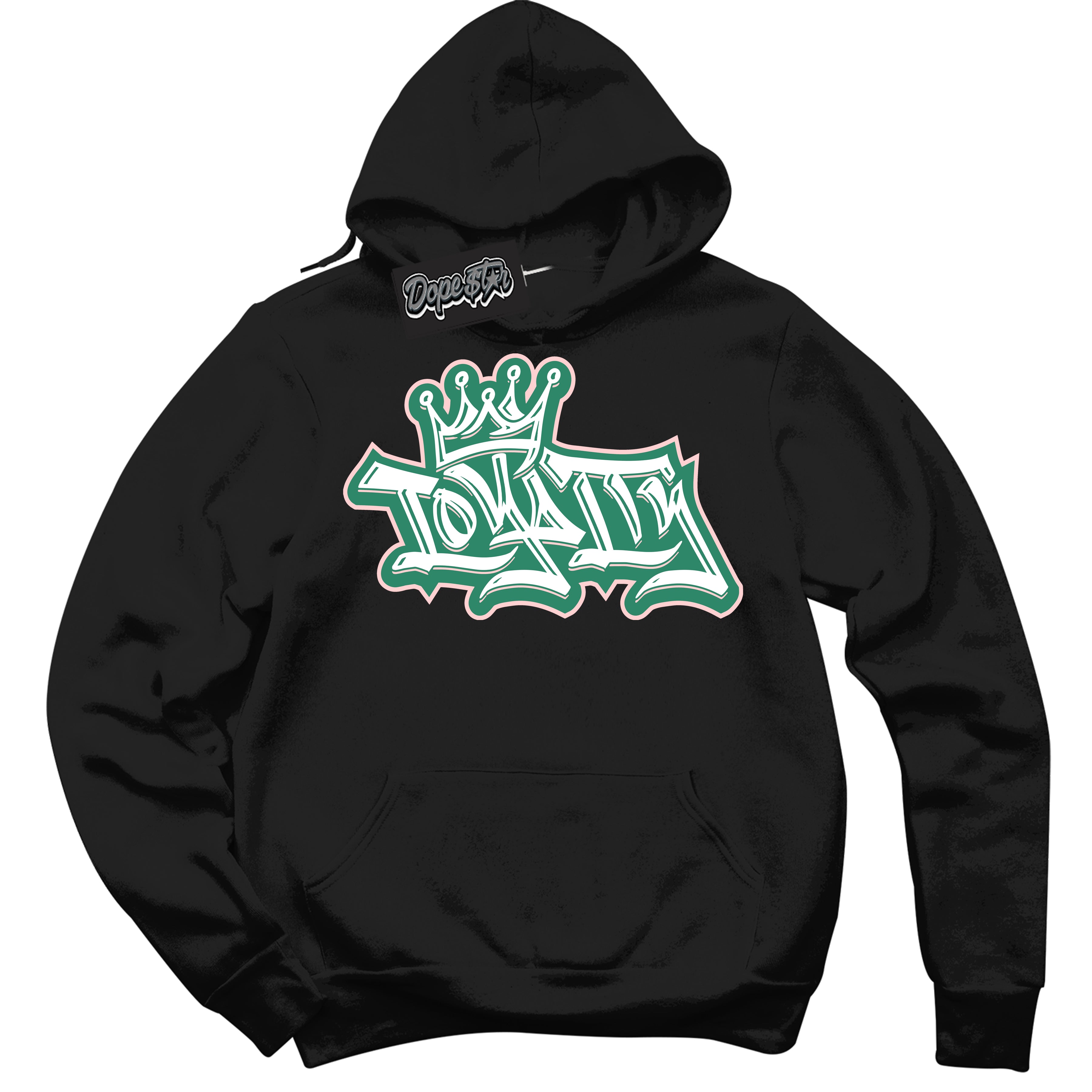 Cool Black Hoodie with “ Loyalty Crown ”  design that Perfectly Matches Malachite Dunks Dunks.