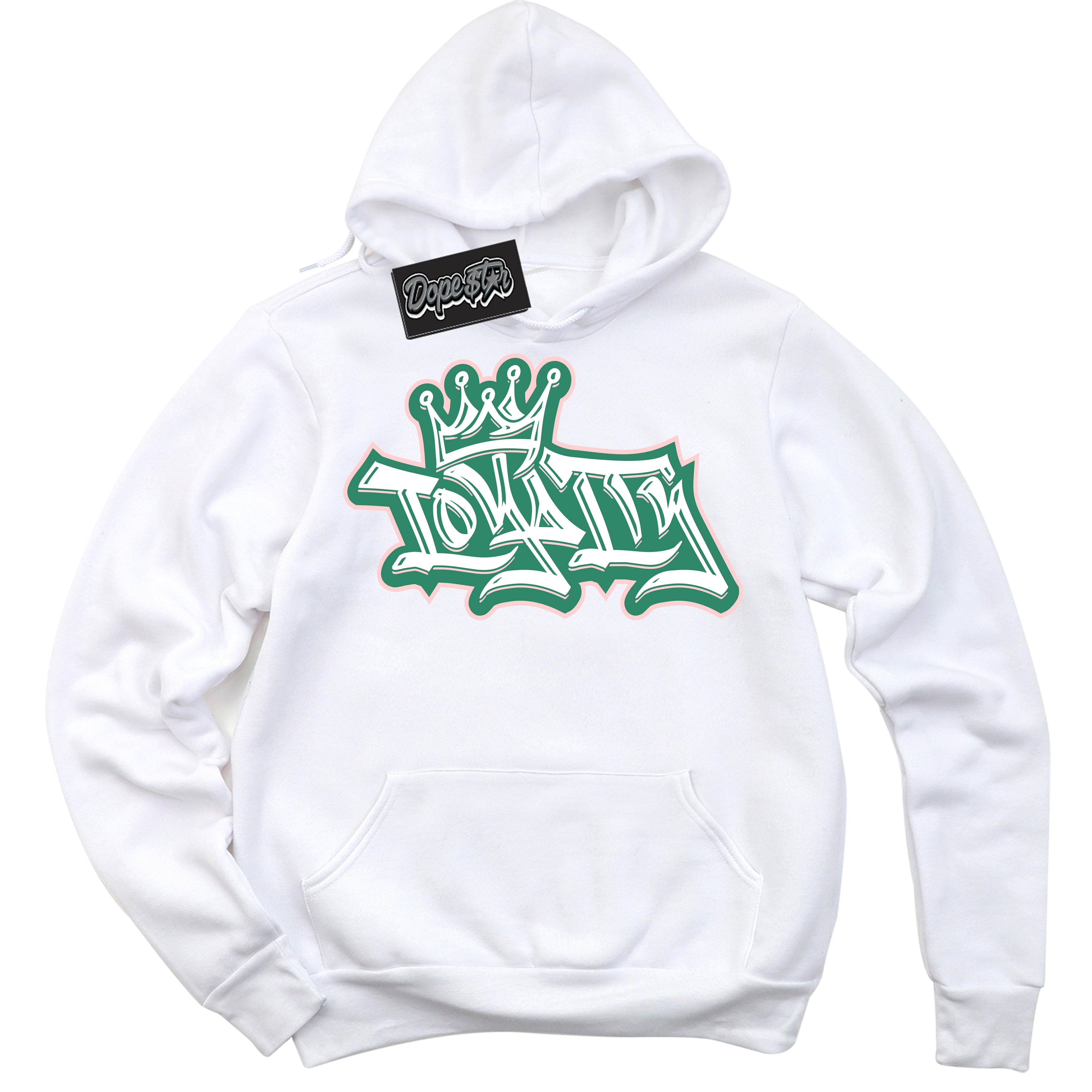 Cool White Hoodie with “ Loyalty Crown ”  design that Perfectly Matches Malachite Dunks Dunks.