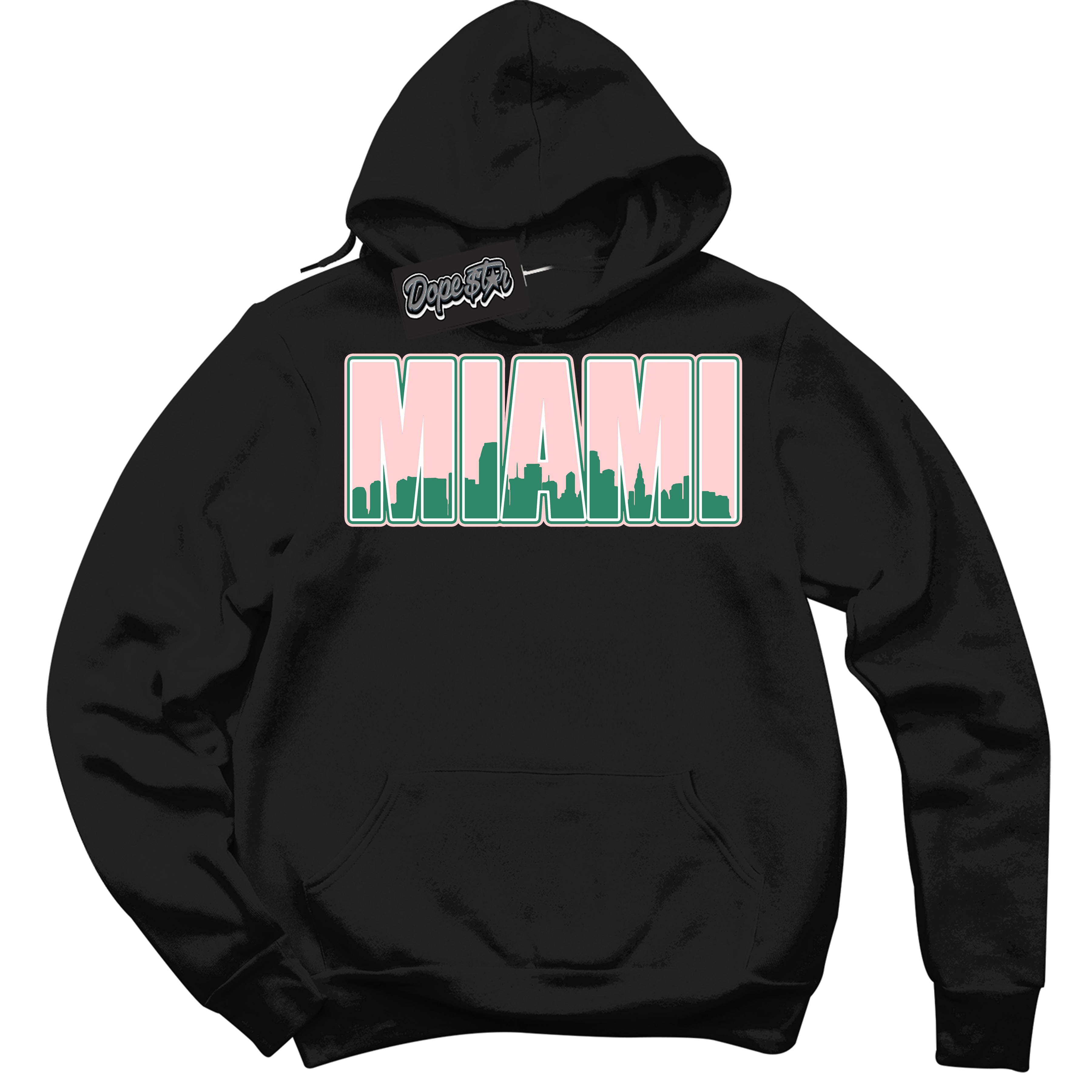 Cool Black Hoodie with “ Miami ”  design that Perfectly Matches Malachite Dunks.