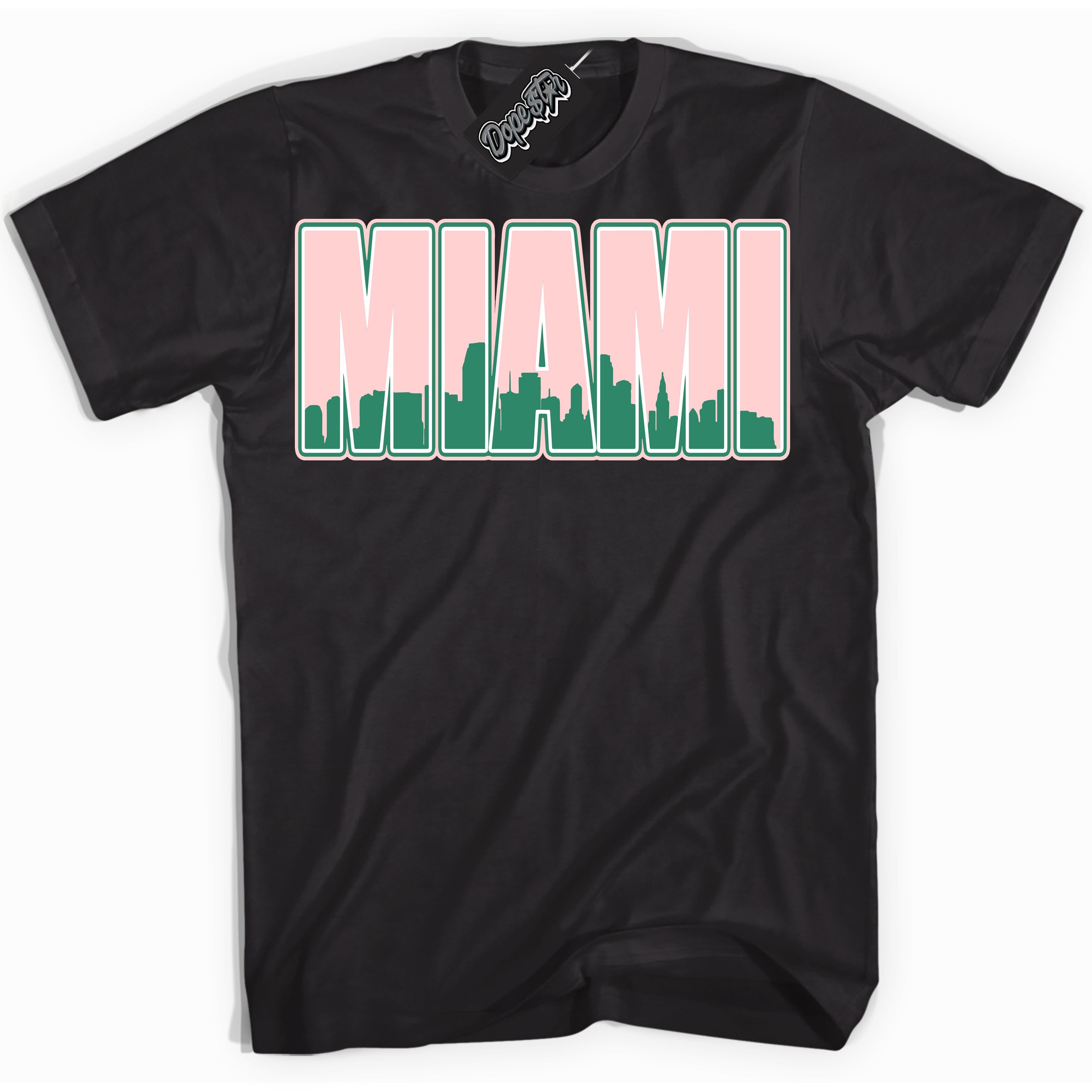 Cool Black Shirt with “ Miami ” design that perfectly matches Malachite Dunks.