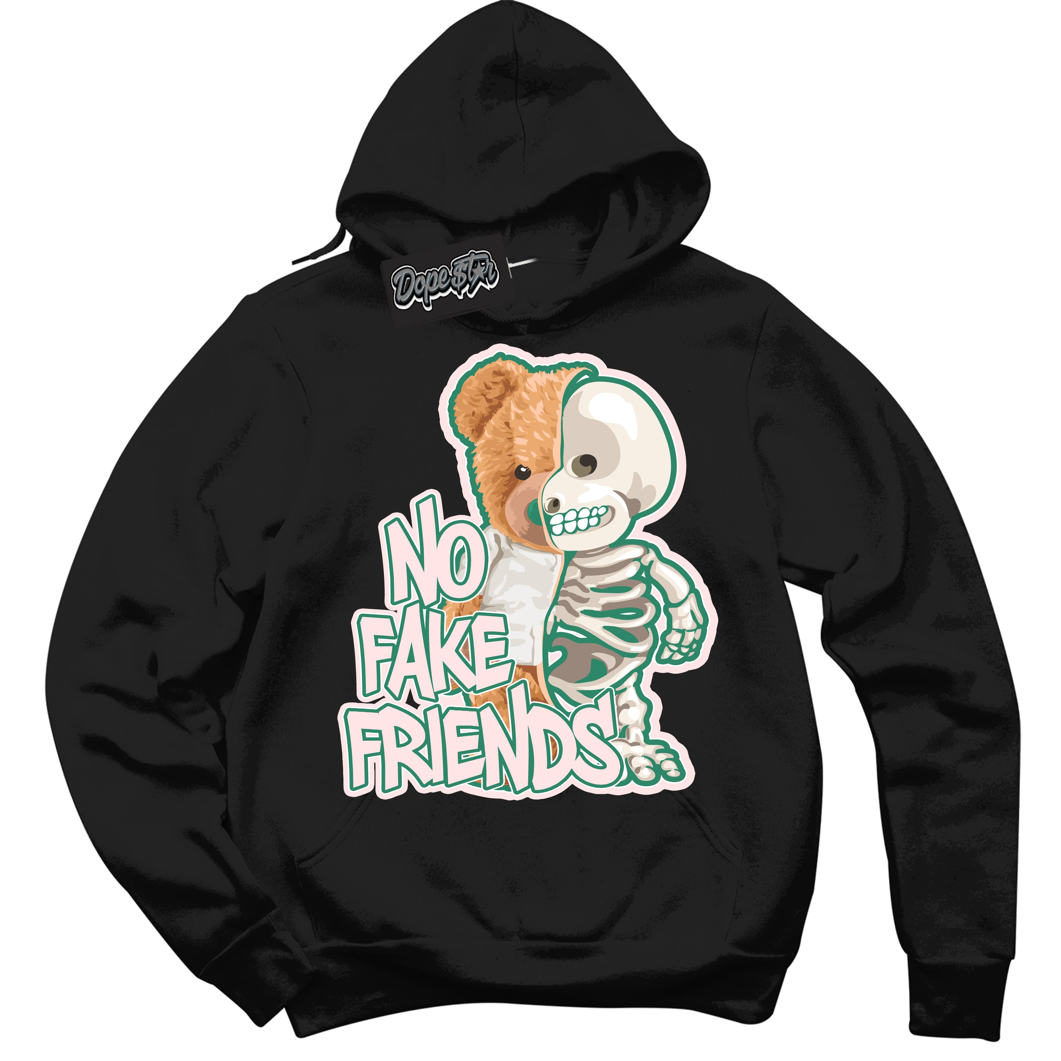 Cool Black Hoodie with “ No Fake Friends ”  design that Perfectly Matches Malachite Dunks.