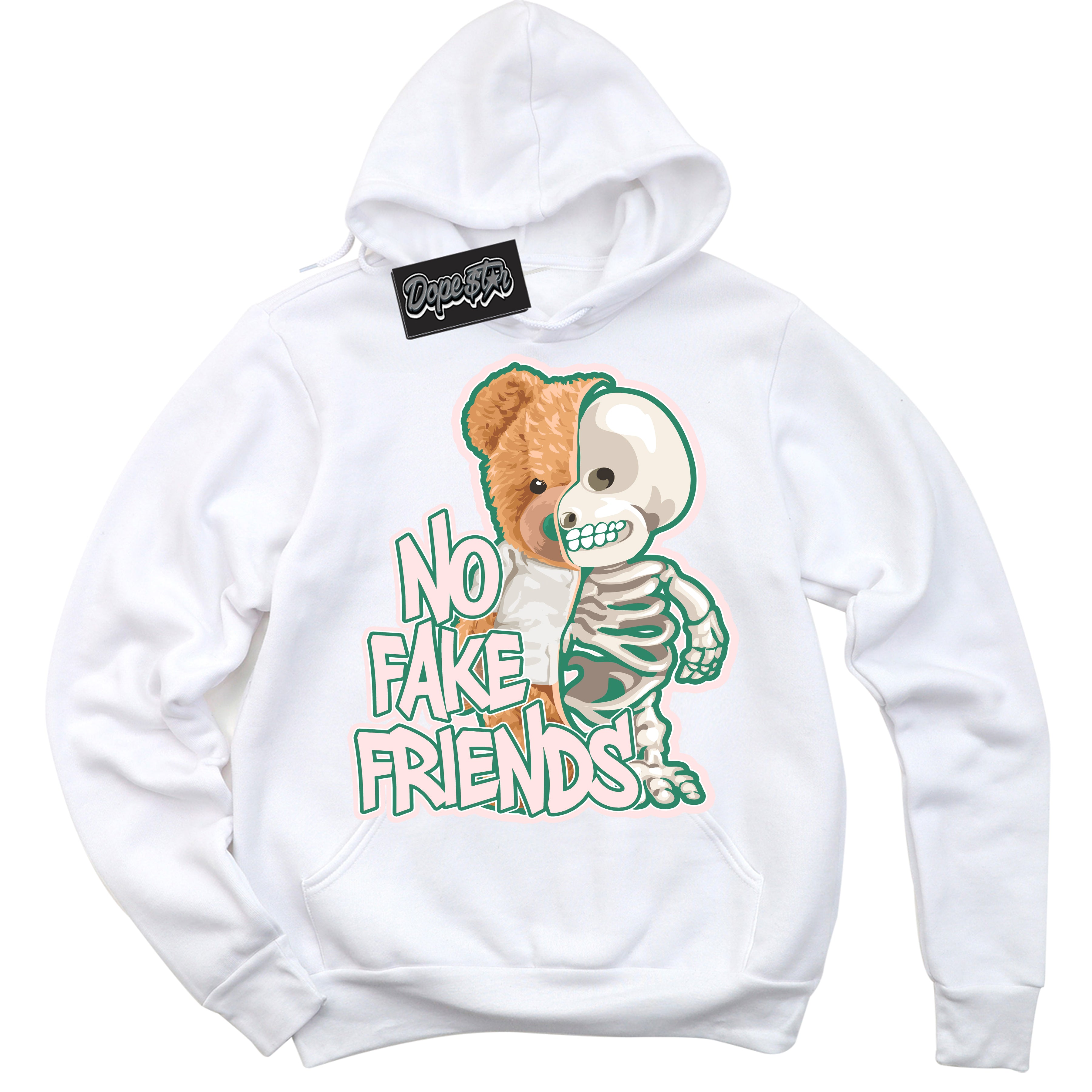 Cool White Hoodie with “ No Fake Friends ”  design that Perfectly Matches Malachite Dunks.