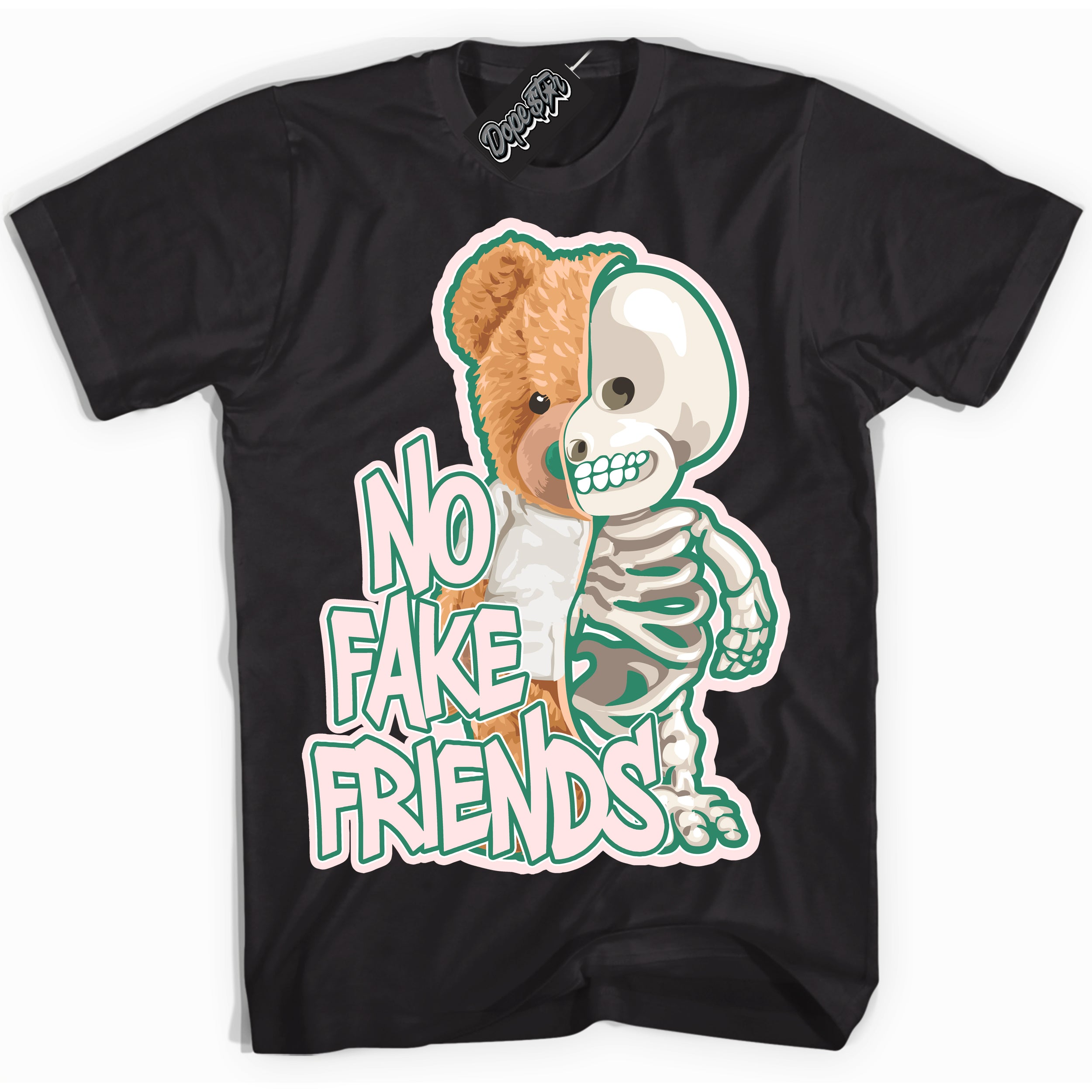 Cool Black Shirt with “ No Fake Friends ” design that perfectly matches Malachite Dunks.