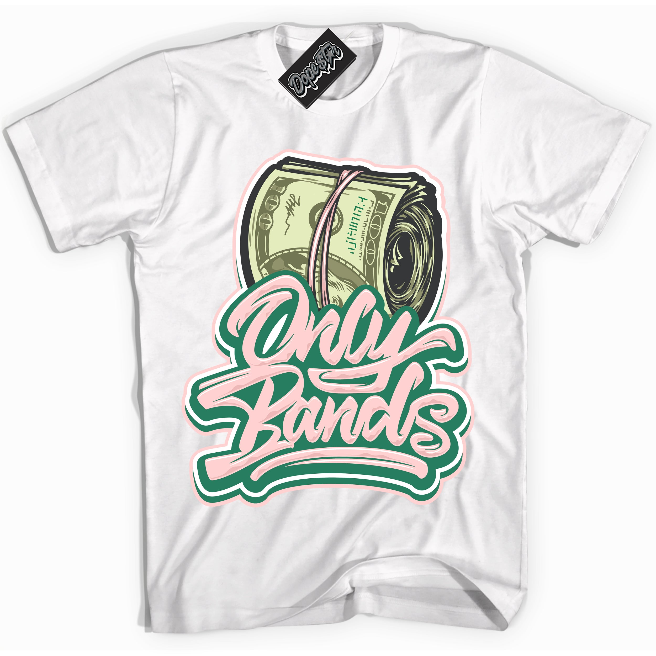 Cool White Shirt with “ Only Bands ” design that perfectly matches Malachite Dunks.