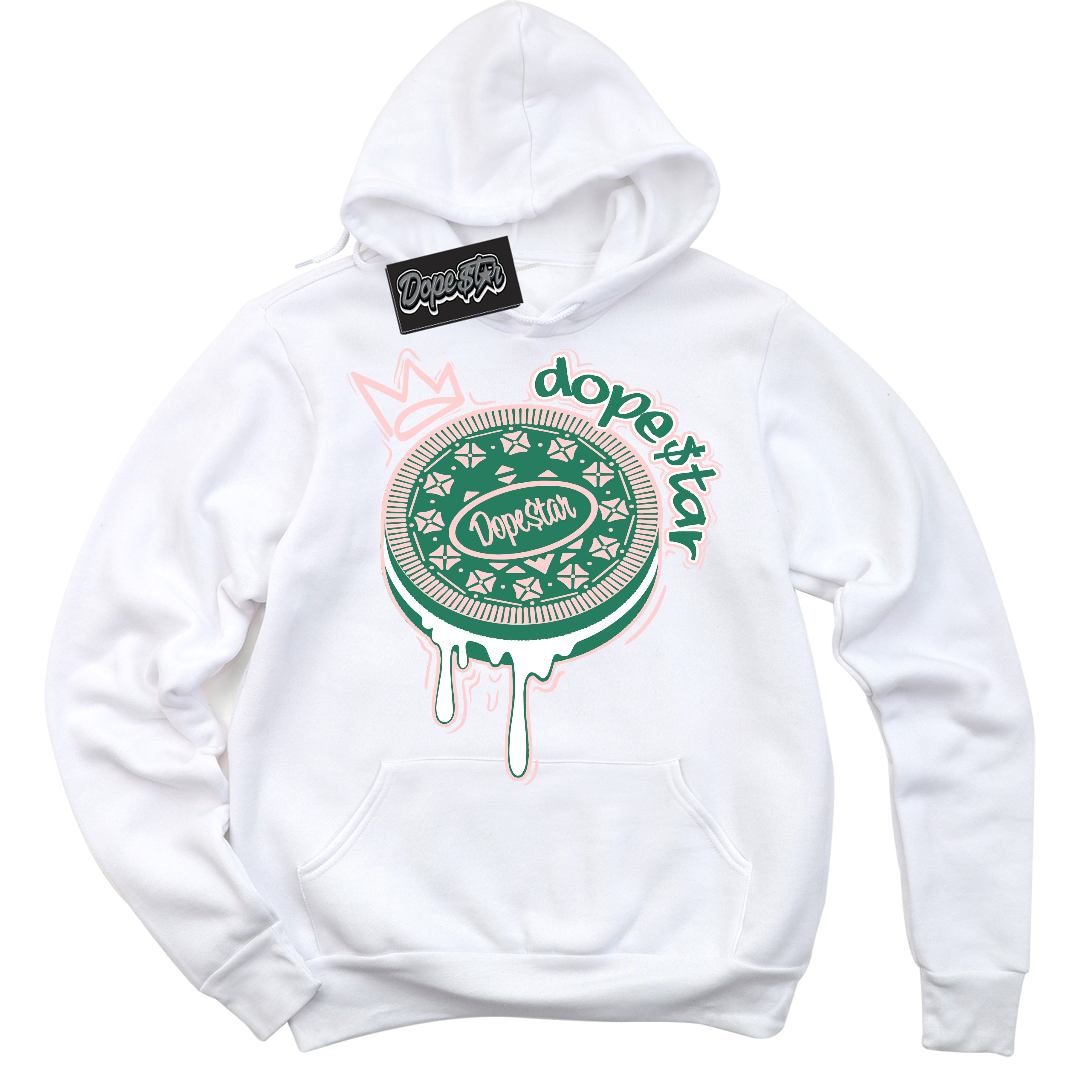 Cool White Hoodie with “ Oreo DS ”  design that Perfectly Matches Malachite Dunks.