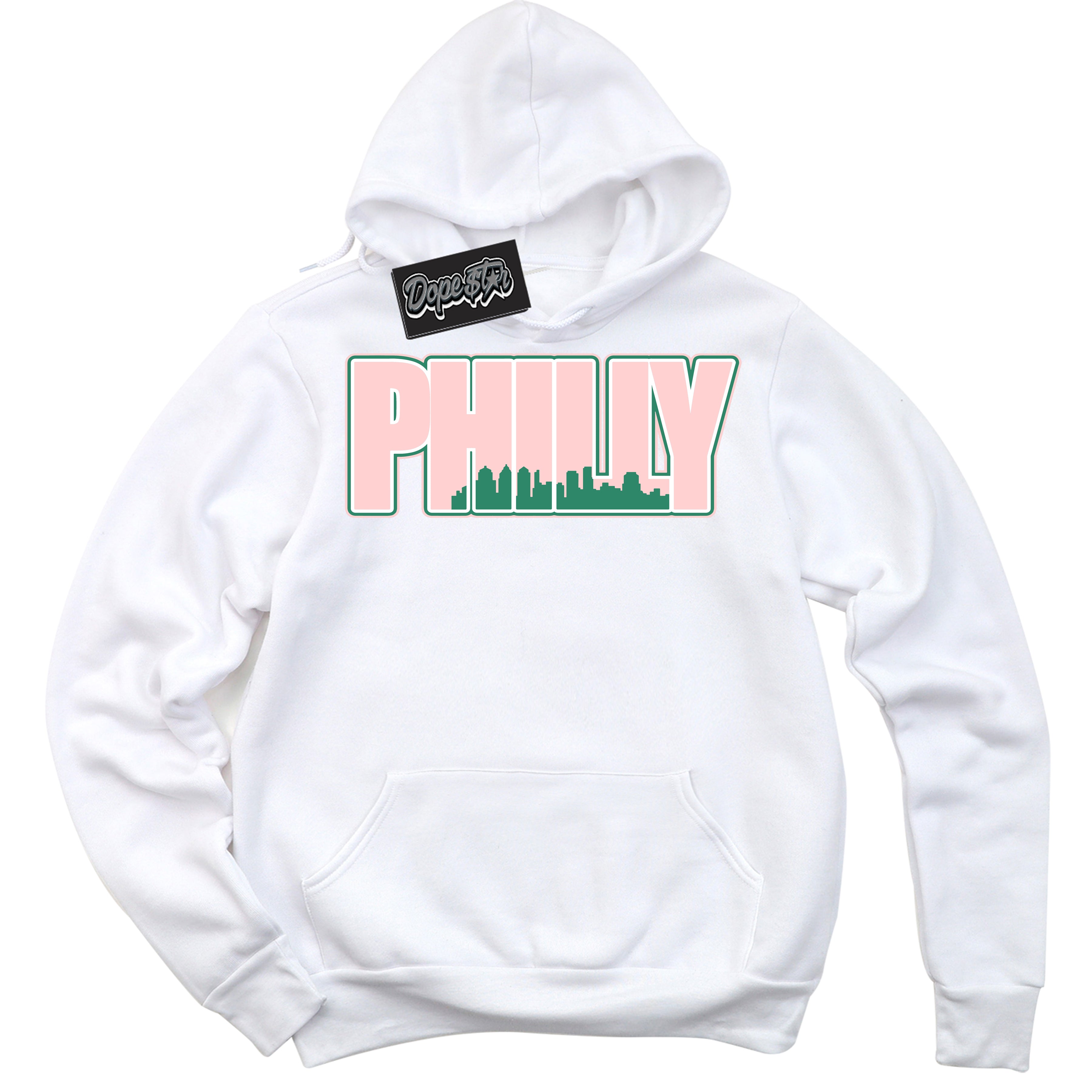 Cool White Hoodie with “ Philly ”  design that Perfectly Matches Malachite Dunks.