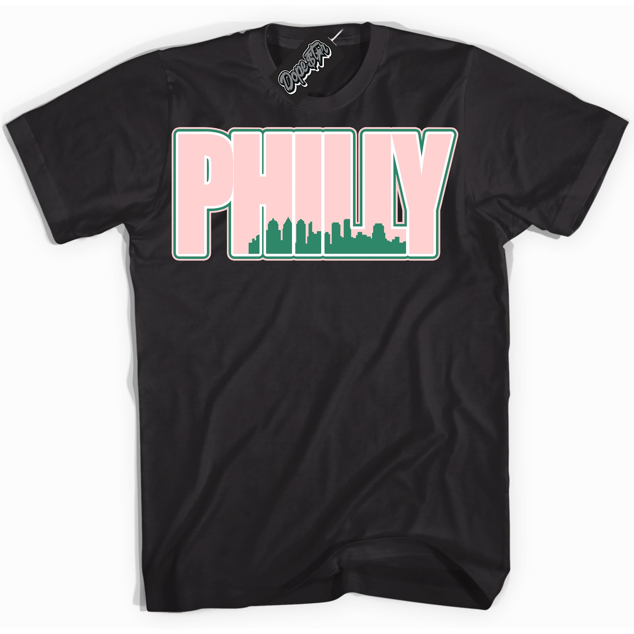 Cool Black Shirt with “ Philly ” design that perfectly matches Malachite Dunks.