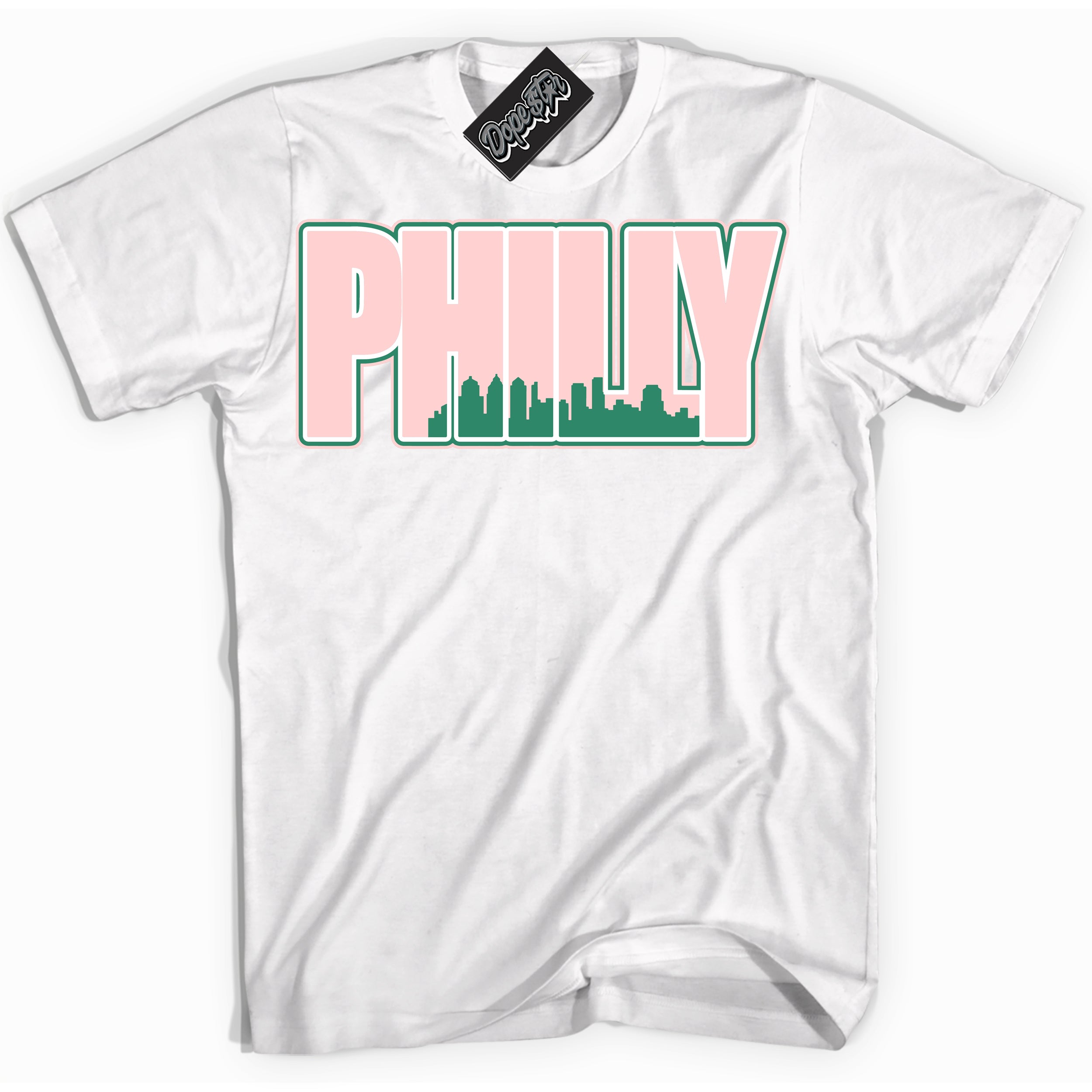 Cool White Shirt with “ Philly ” design that perfectly matches Malachite Dunks.