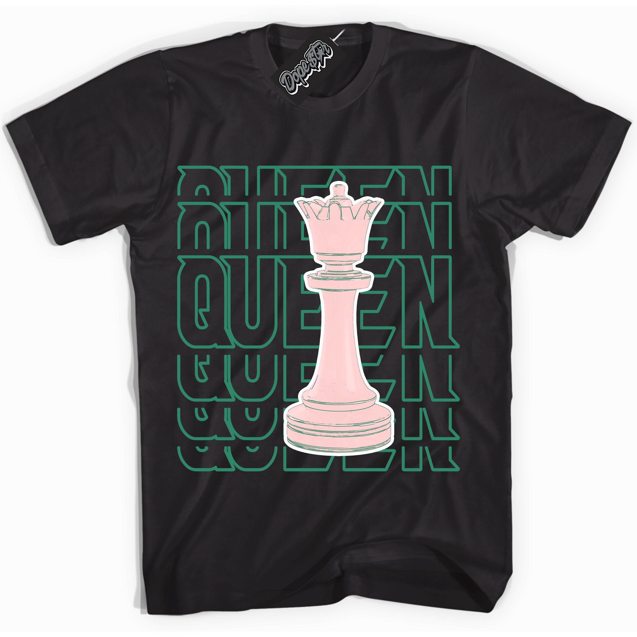 Cool Black Shirt with “ Queen Chess ” design that perfectly matches Malachite Dunks.