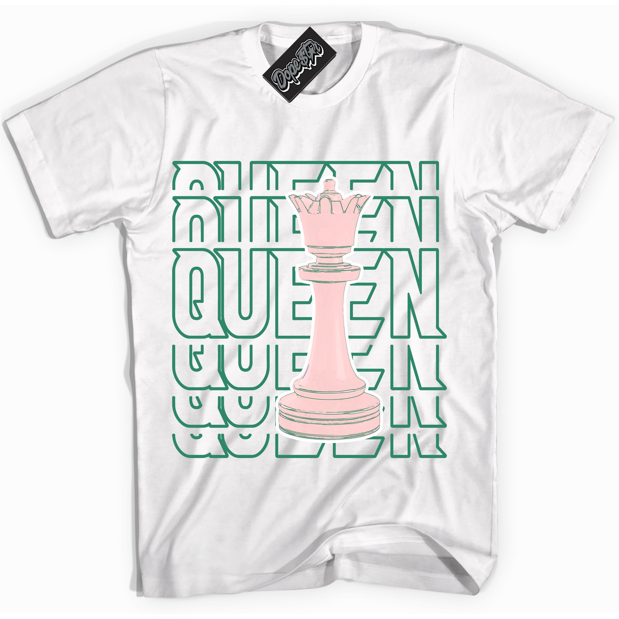 Cool White Shirt with “ Queen Chess ” design that perfectly matches Malachite Dunks.