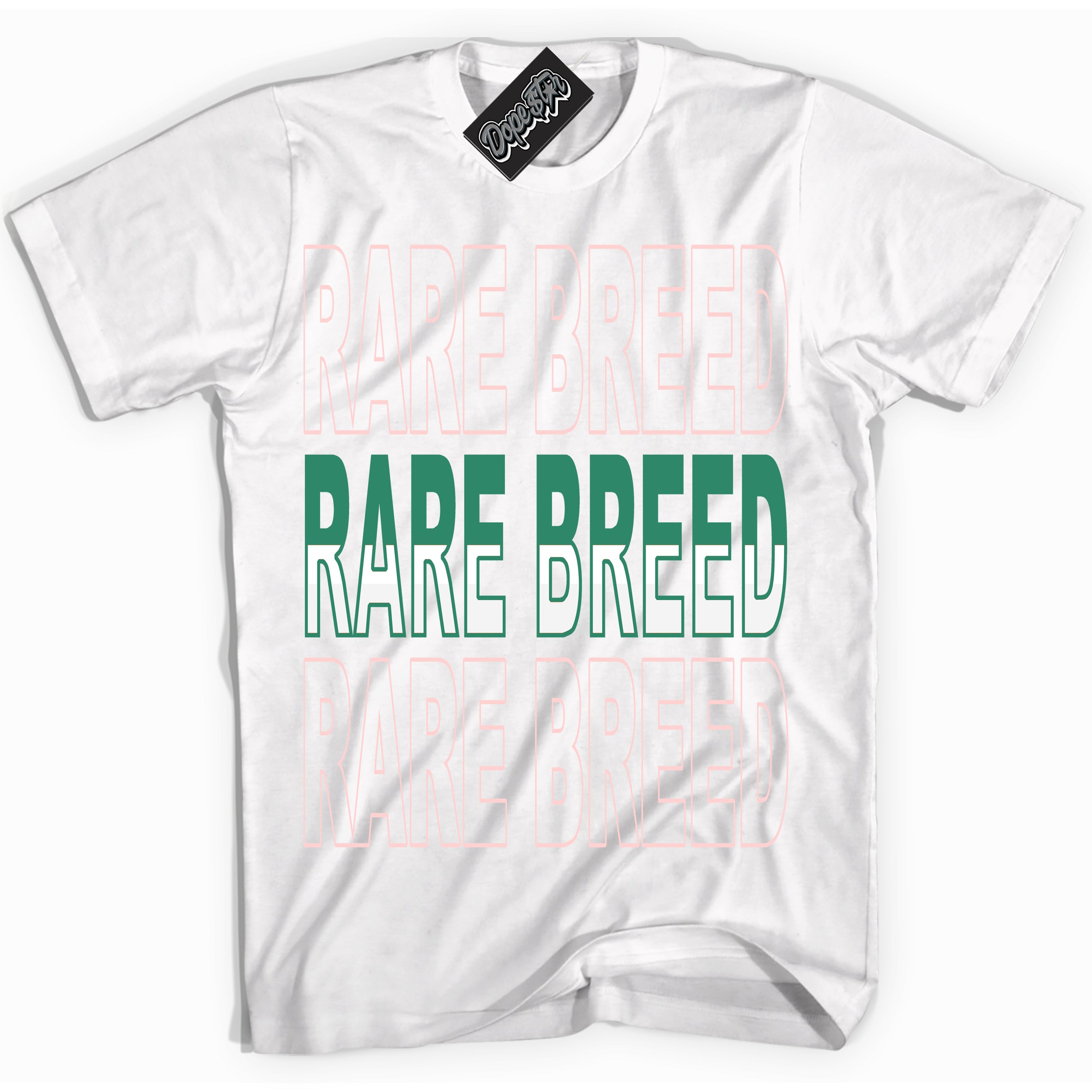 Cool White Shirt with “ Rare Breed ” design that perfectly matches Malachite Dunks.