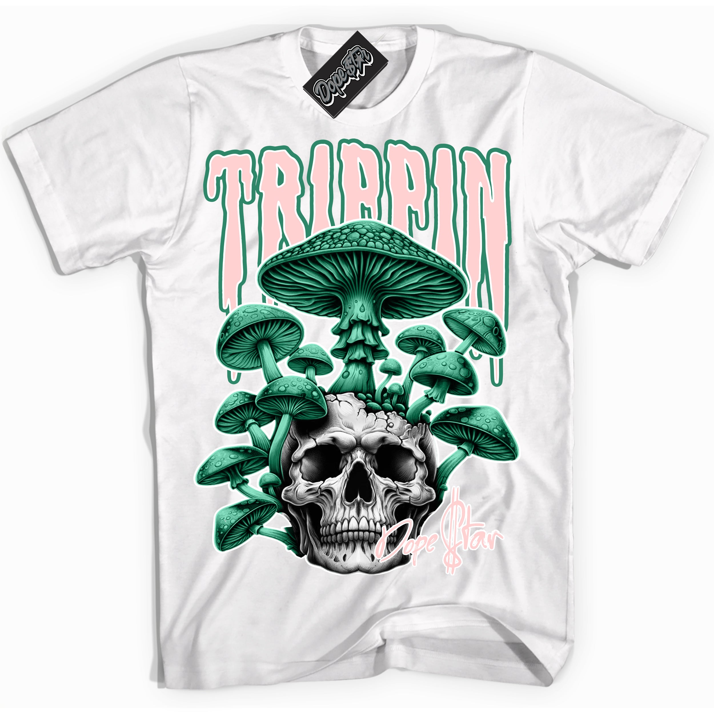 Cool White Shirt with “Trippin” design that perfectly matches the Malachite Dunk Sneakers.