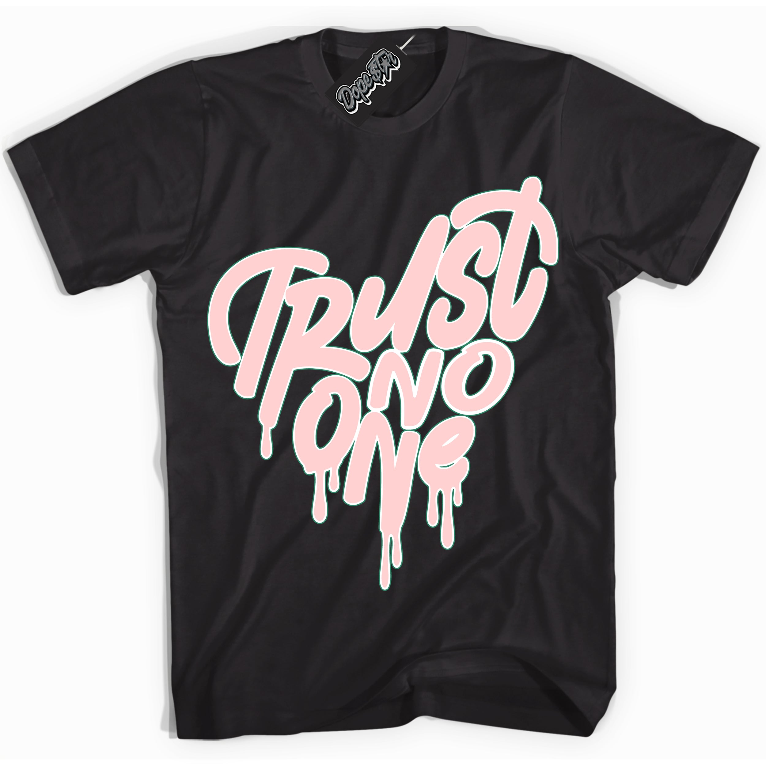 Cool Black Shirt with “ Trust No One Heart ” design that perfectly matches Malachite Dunks.