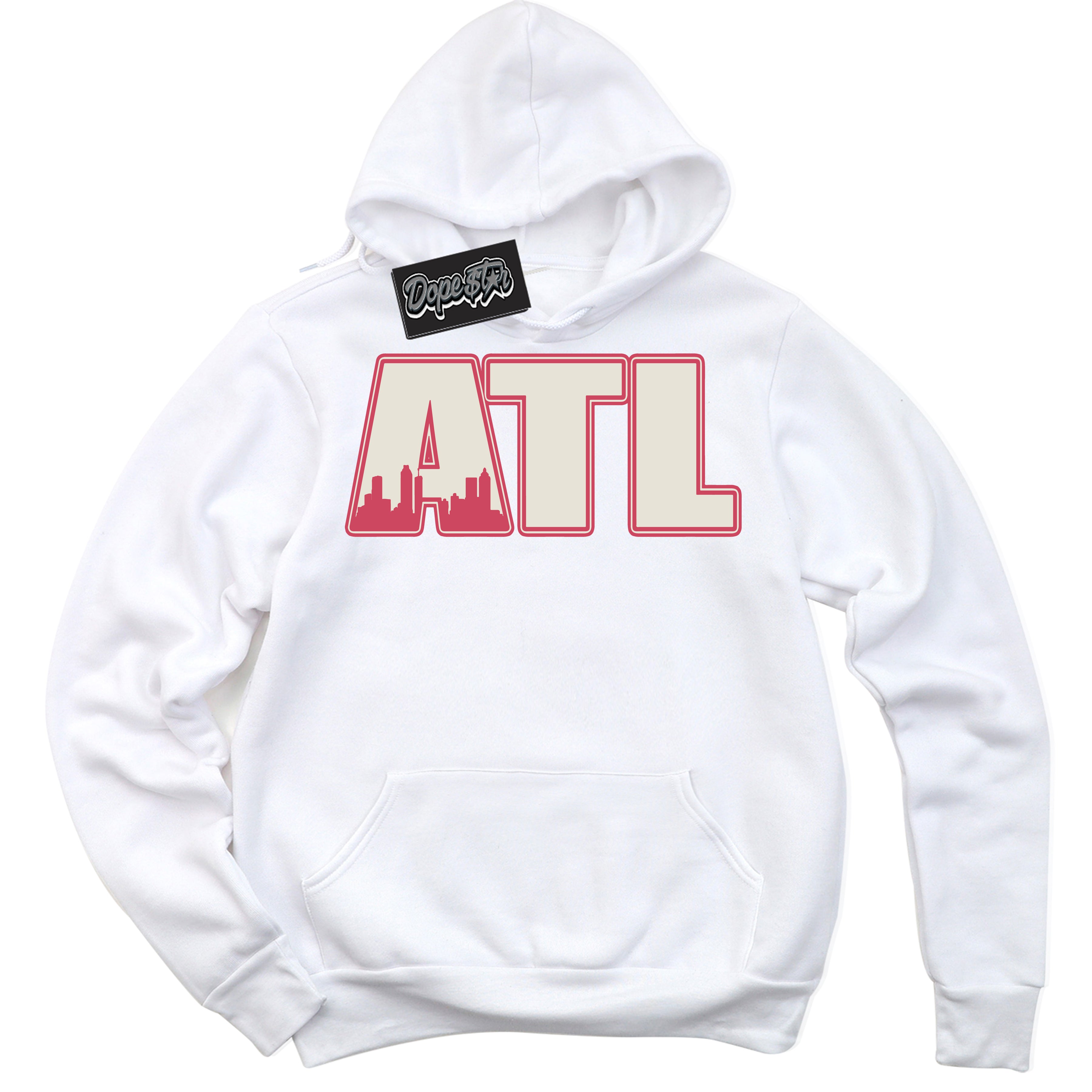 Cool White Hoodie with “Atlanta” design that Perfectly Matches Next Nature Aster Pink Dunk.