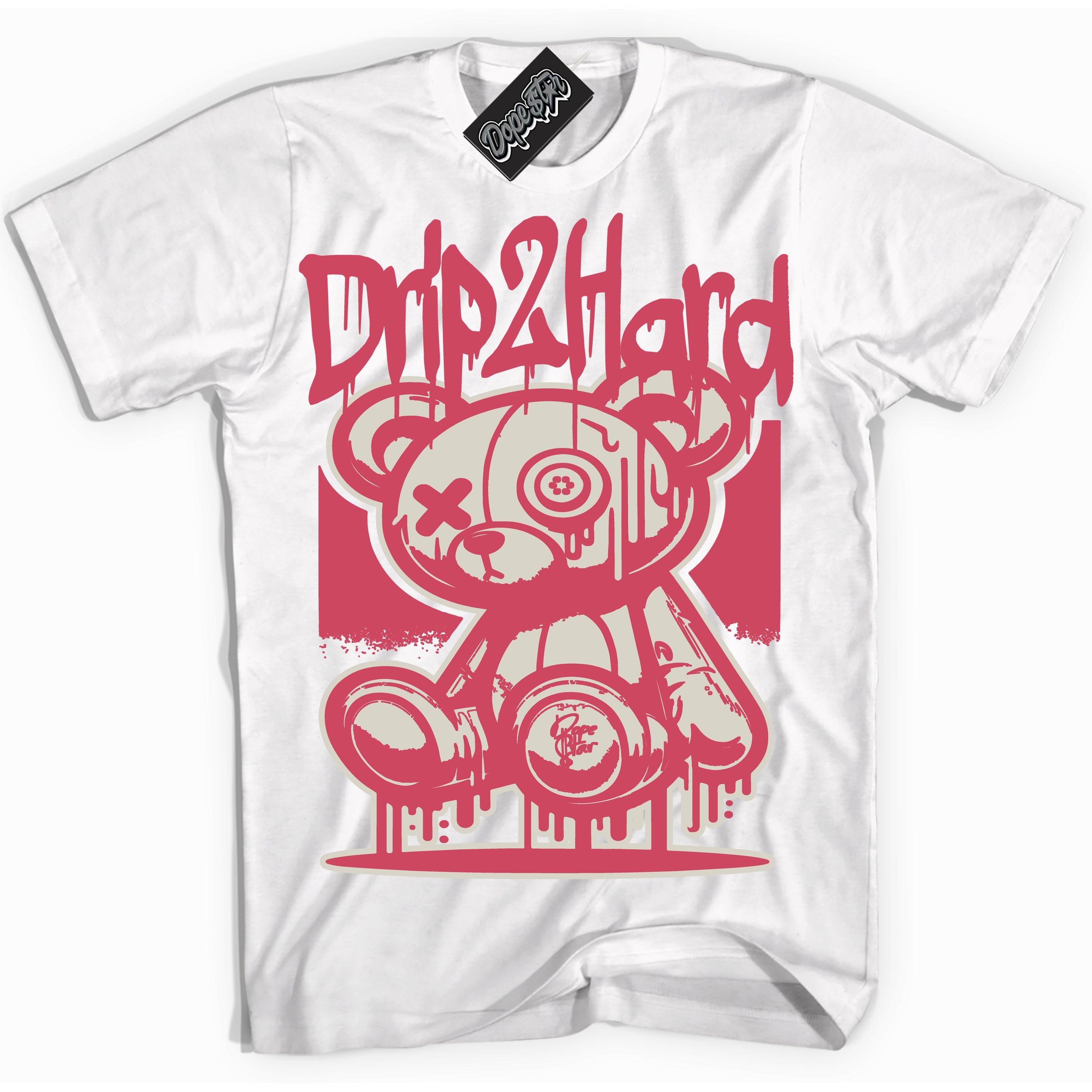 Cool White Shirt with “Drip 2 Hard” design that perfectly matches Next Nature Aster Pink Dunk.