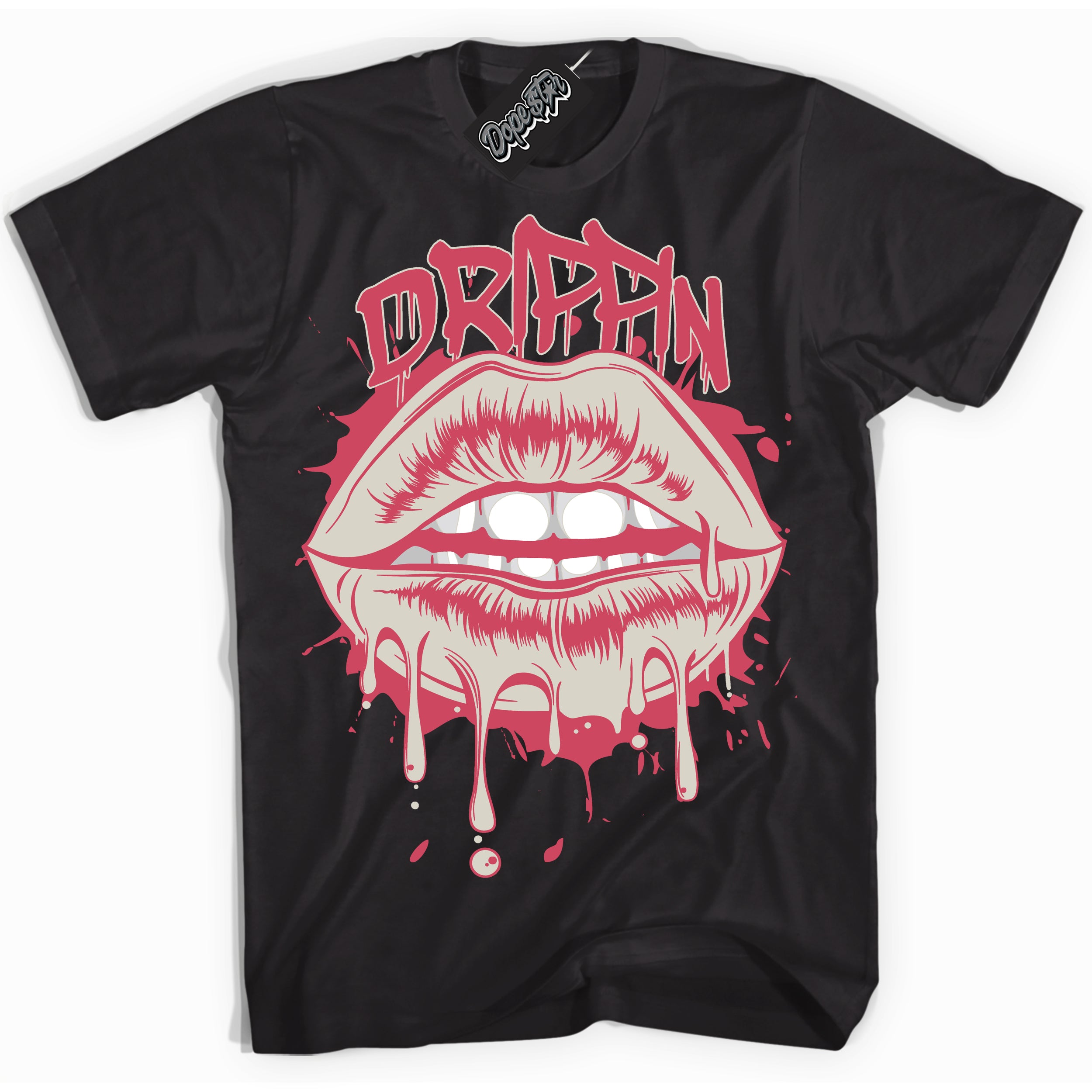 Cool Black Shirt with “Drippin” design that perfectly matches Next Nature Aster Pink Dunk.