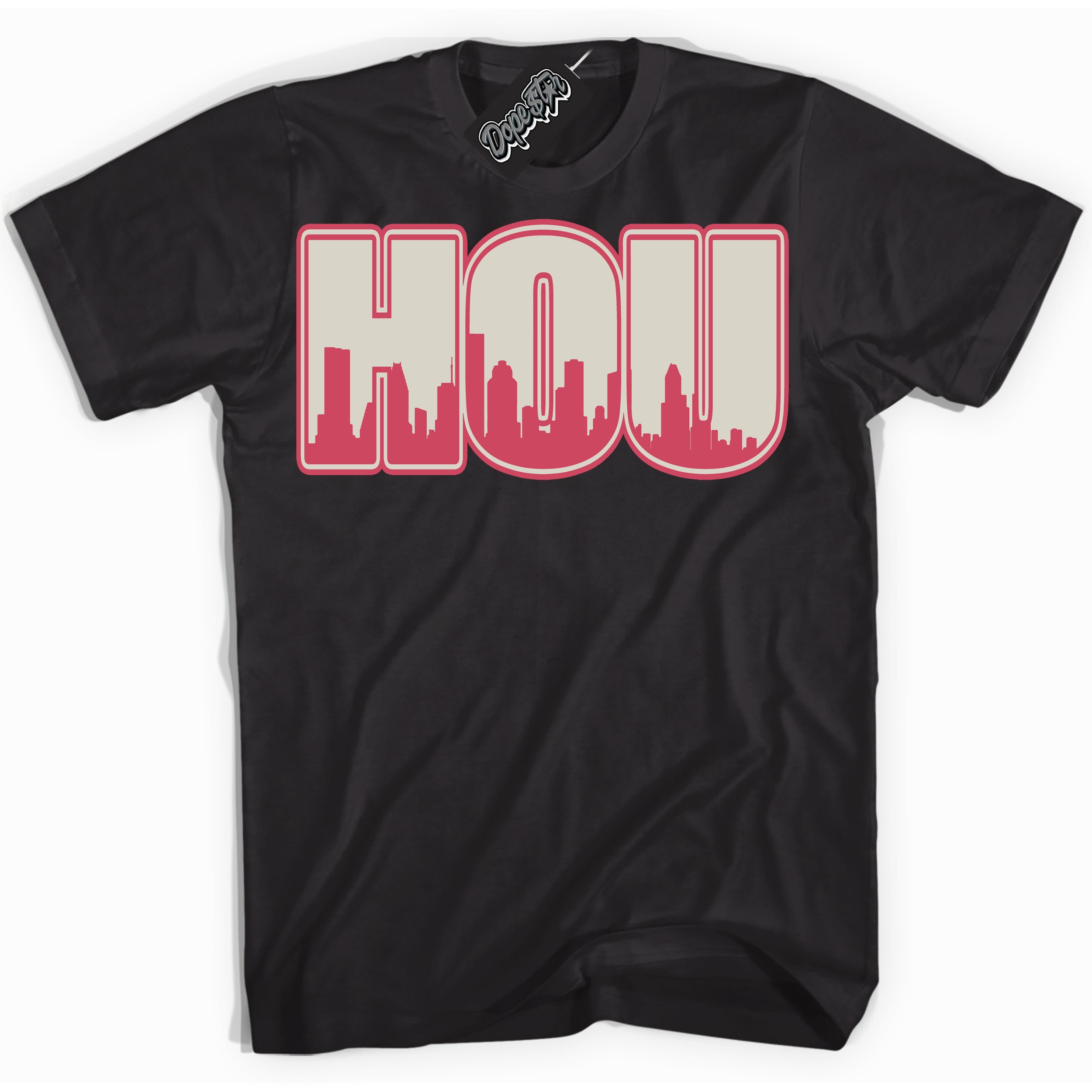 Cool Black Shirt with “Houston” design that perfectly matches Next Nature Aster Pink Dunk.